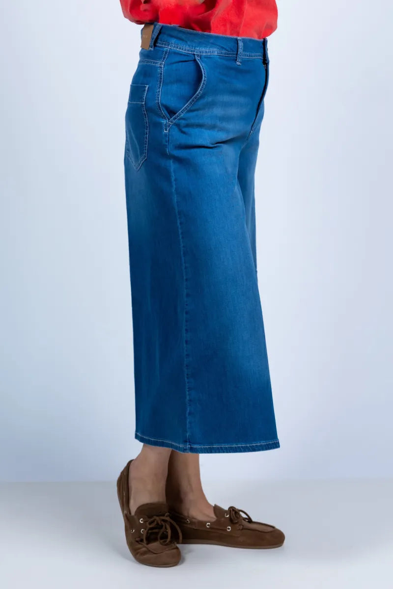 MAC MAC 0325 Wijde denim culotte - Licht jeans
