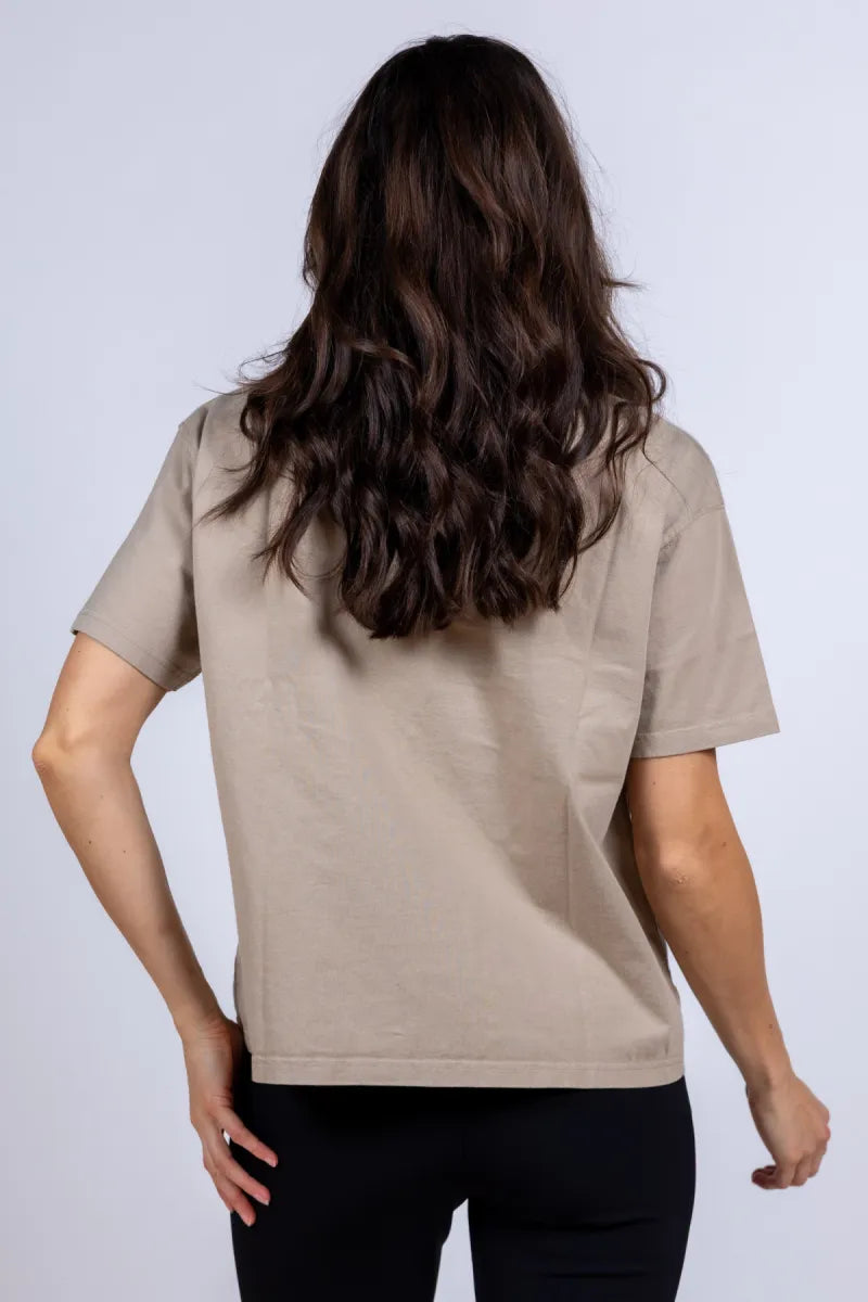 AMERICAN VINTAGE AMERICAN VINTAGE FIZ 02A AMERICAN VINTAGE FIZ 02A T-shirt met korte mouwen - Zand