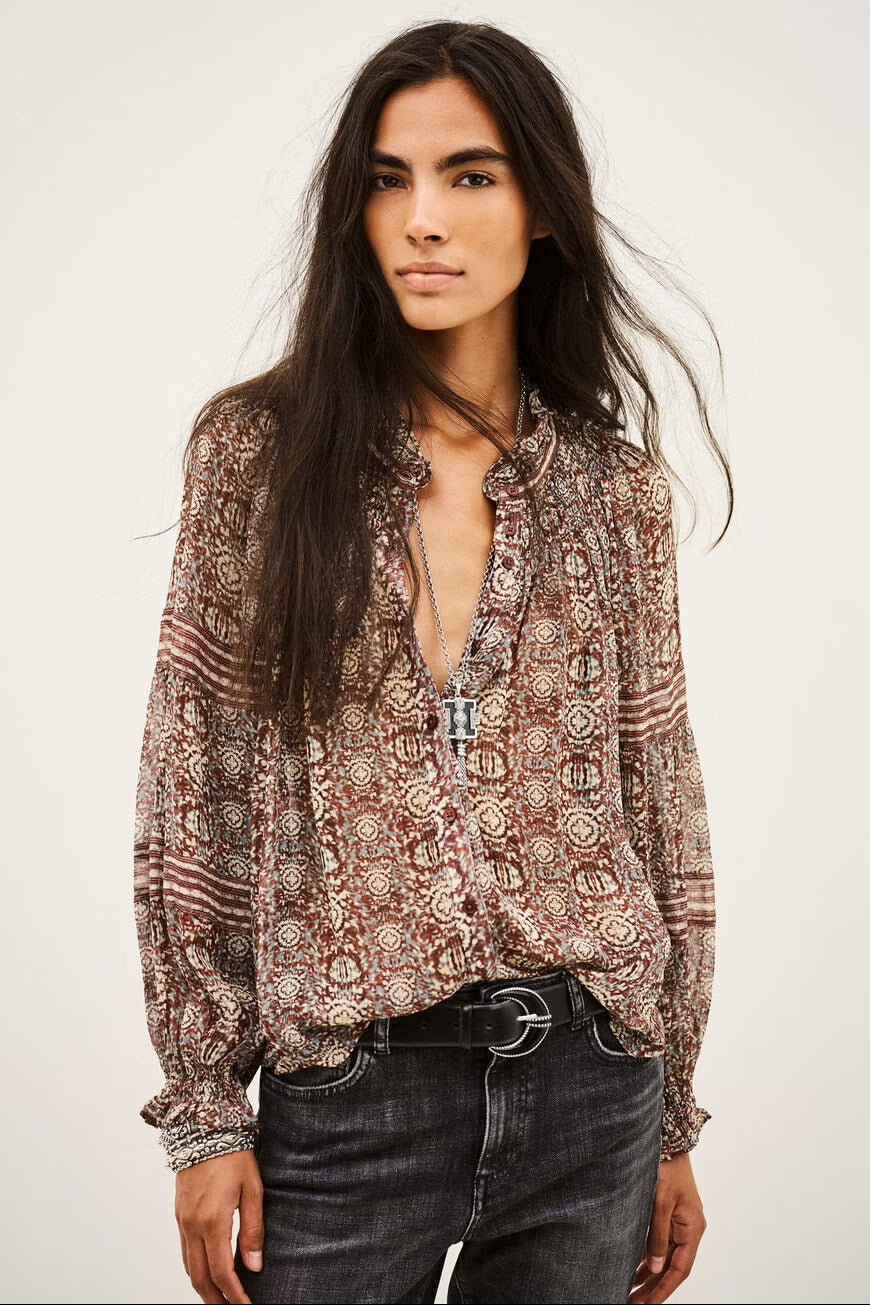 BA&SH BA&SH DENNA BLOUSE burgundy