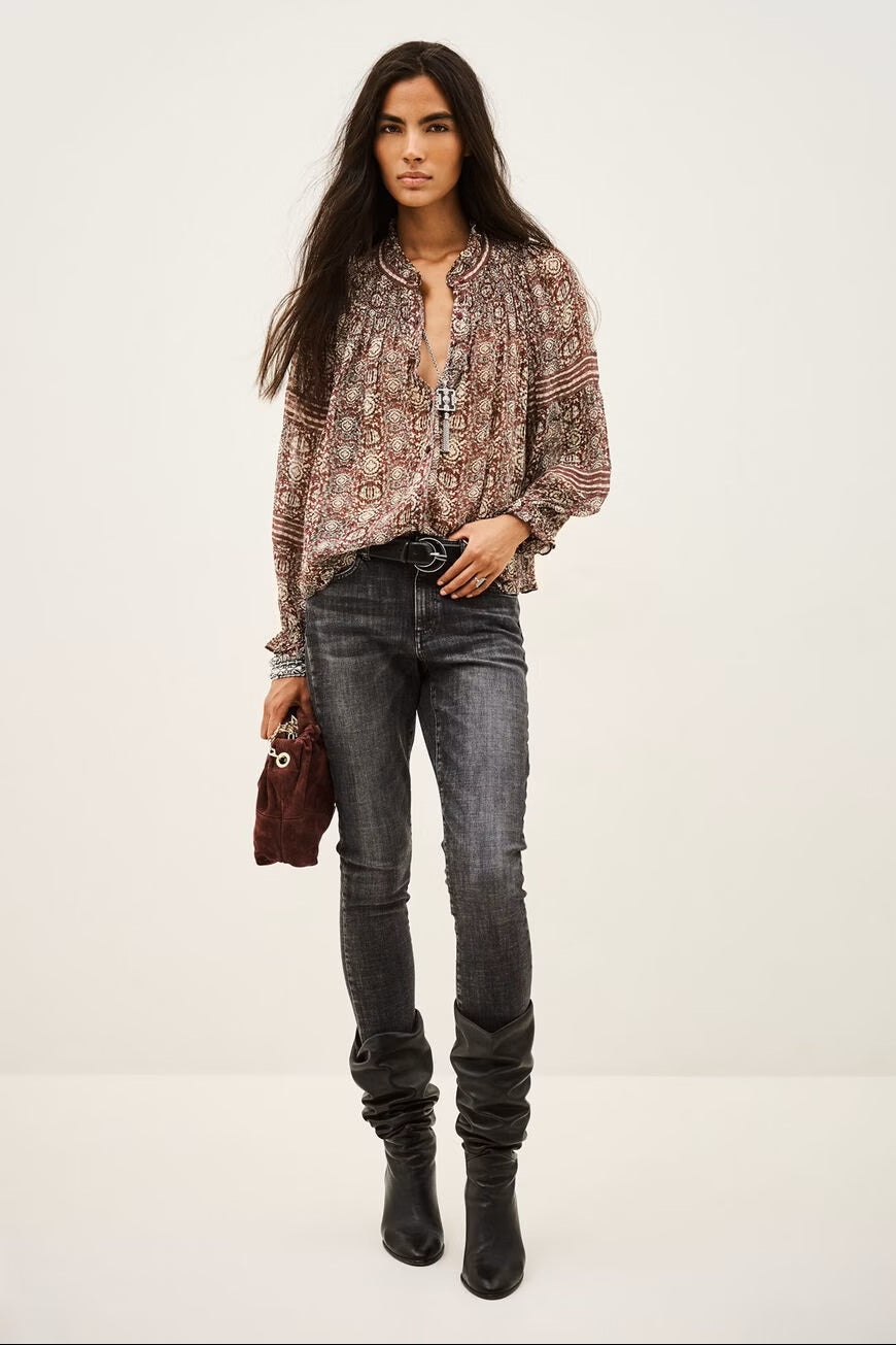BA&SH BA&SH DENNA BLOUSE burgundy