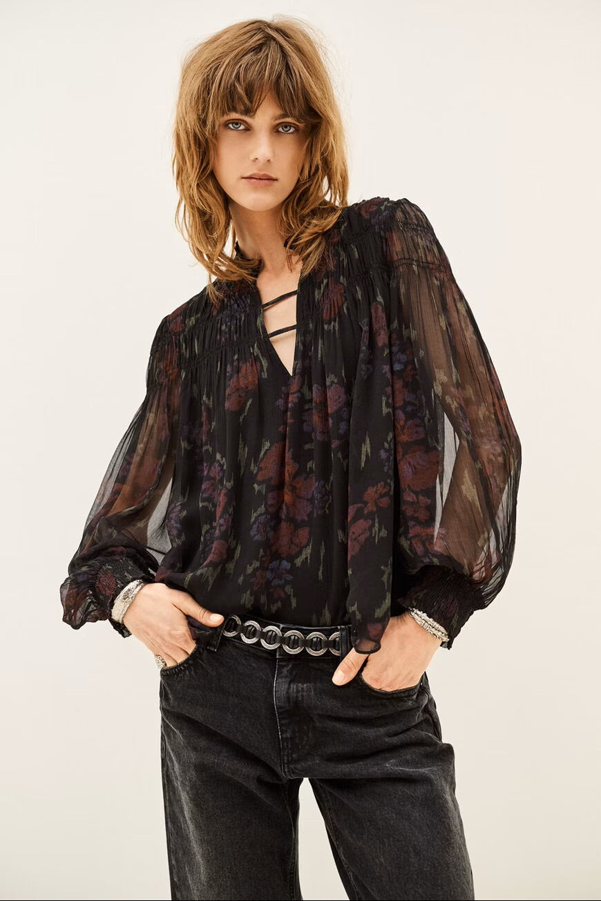 BA&SH BA&SH DOUCE BLOUSE zwart