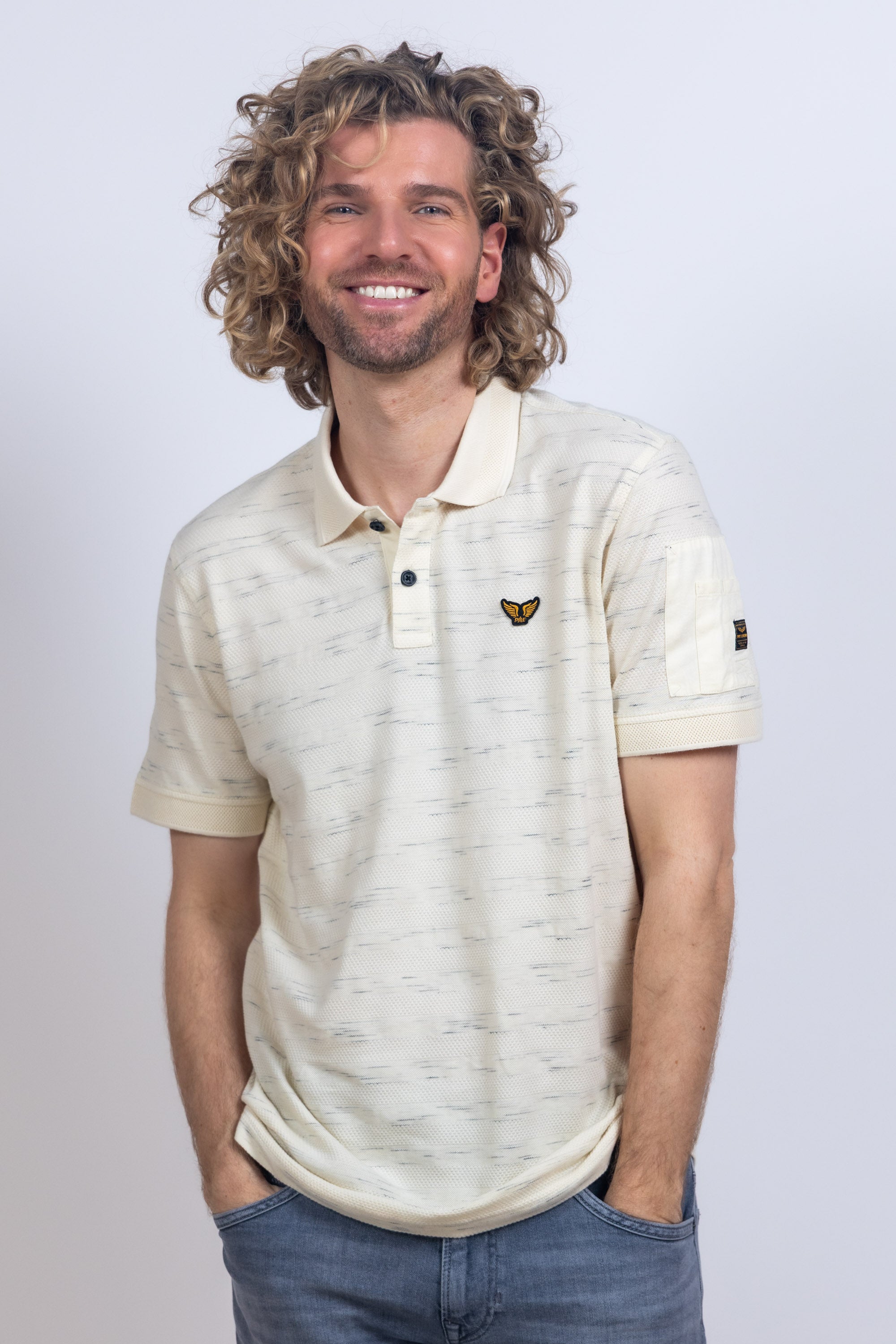 Polo met korte mouwen - Ecru