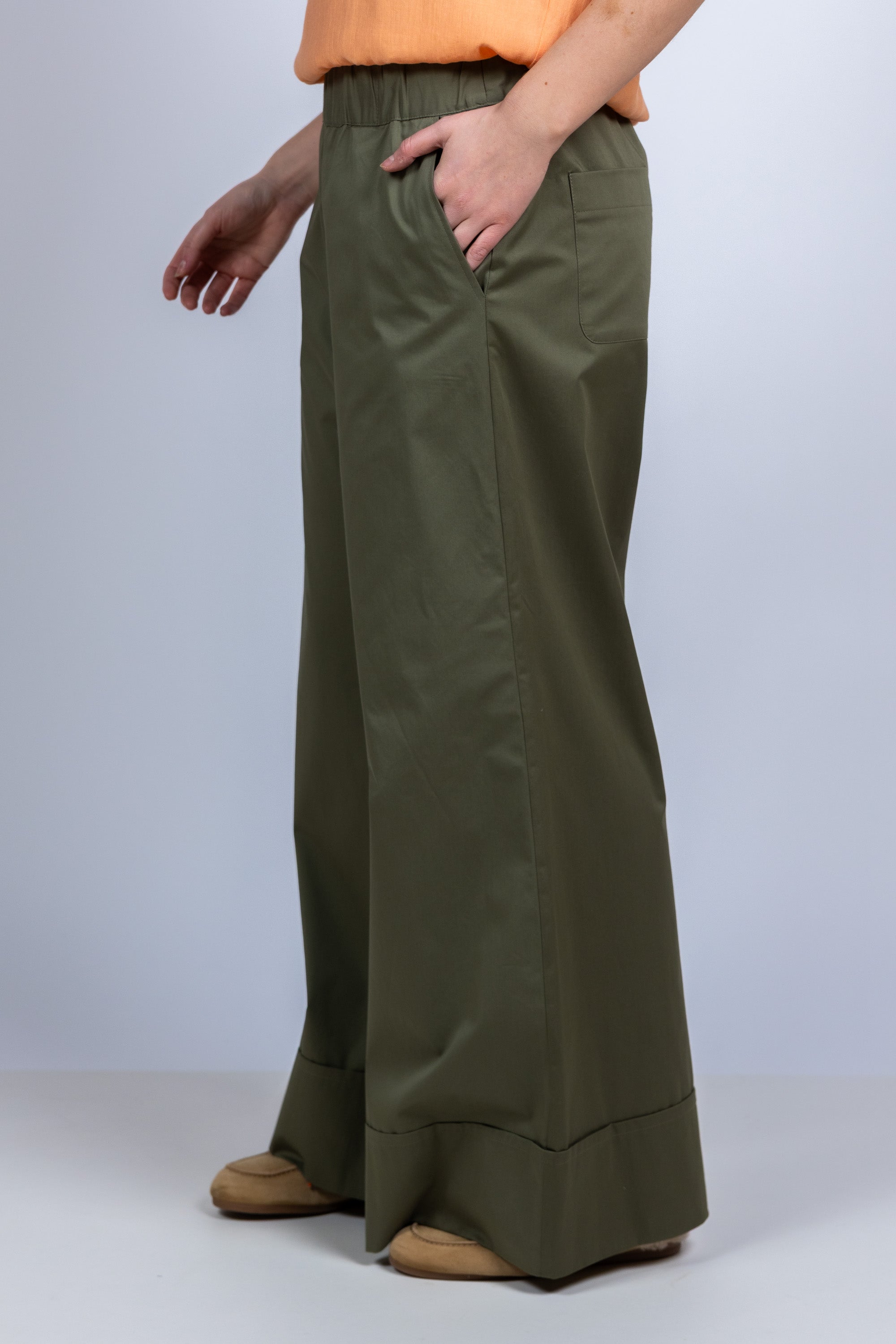 Wijde broek - Olijfgroen