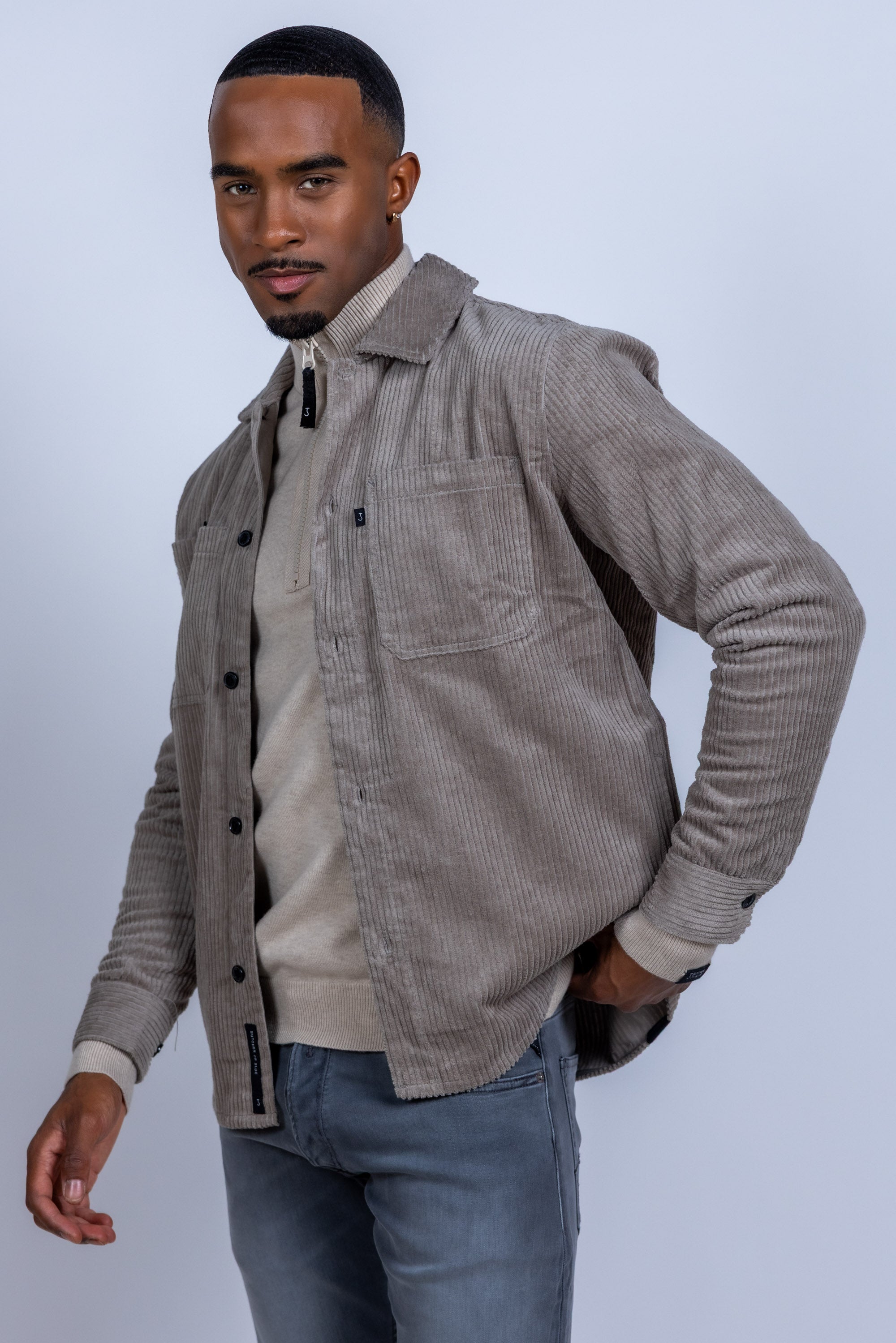 Jasje met ribstructuur - Bronsgroen