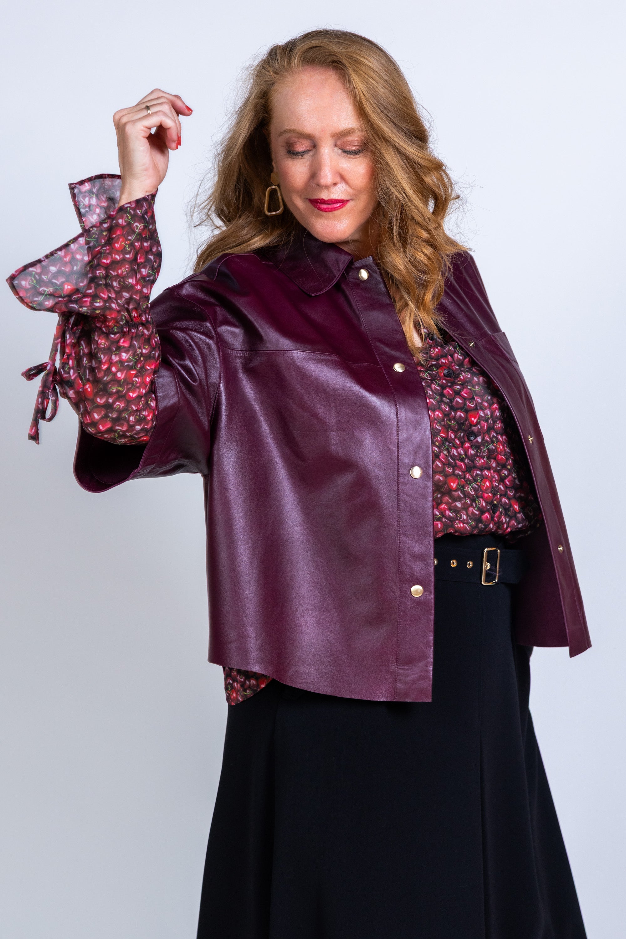 Jasje met korte mouwen - Burgundy