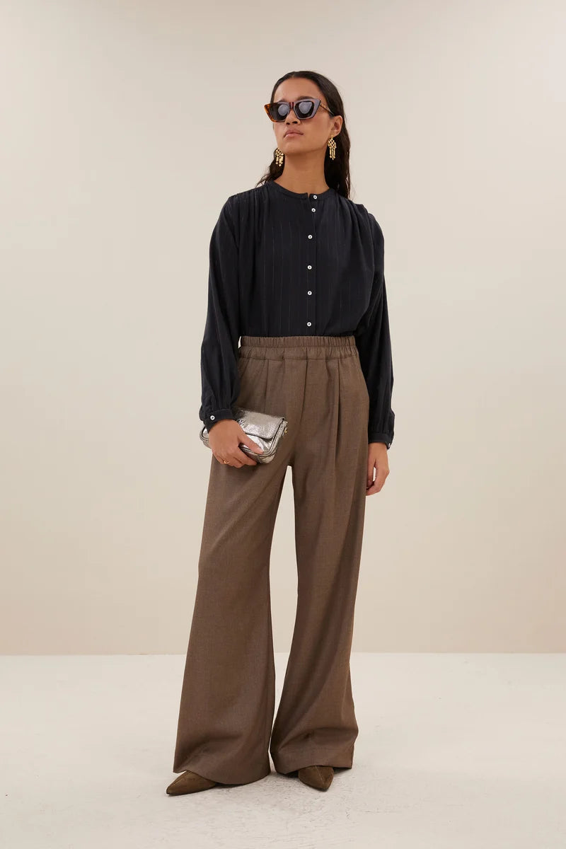 BY-BAR BY-BAR NYKA LUREX BLOUSE zwart