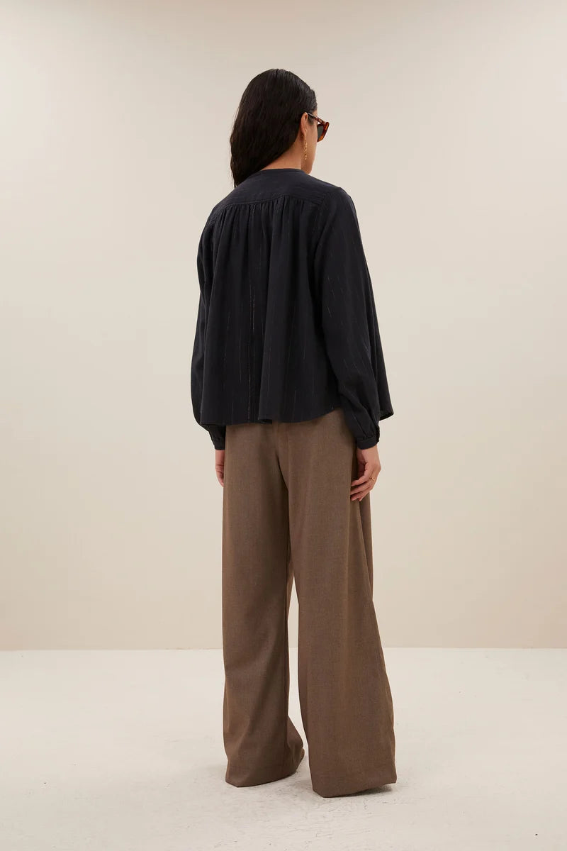 BY-BAR BY-BAR NYKA LUREX BLOUSE zwart