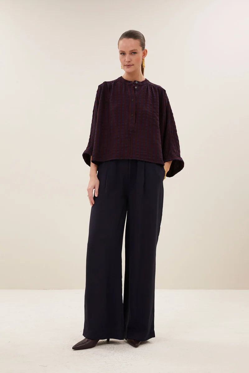 BY-BAR BY-BAR JESS BLOUSE donkerbordeaux