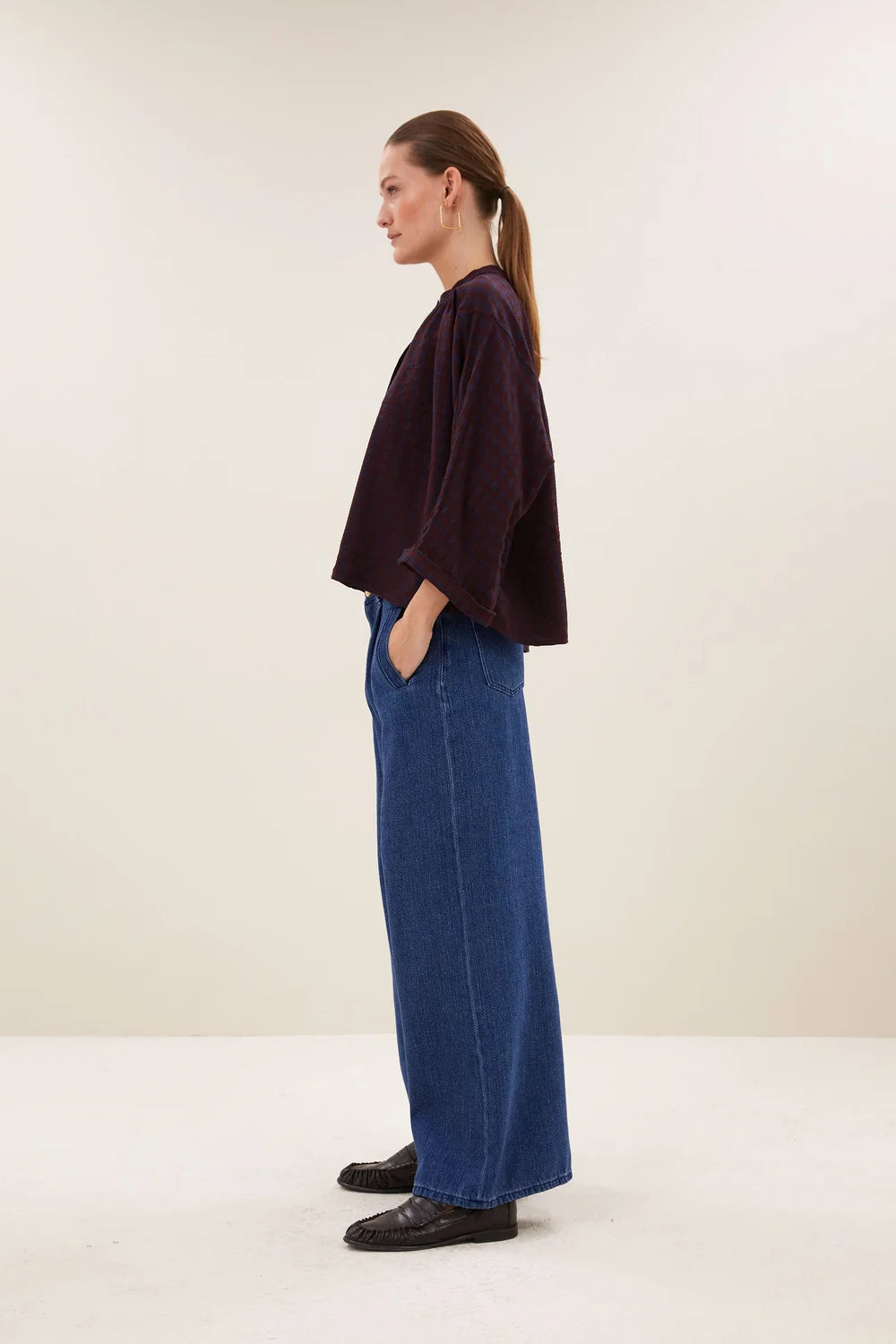 BY-BAR BY-BAR JESS BLOUSE donkerbordeaux