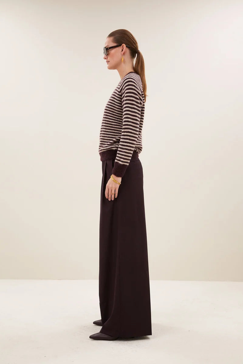 BY-BAR BY-BAR SALLY STRIPE PULL donkerbordeaux