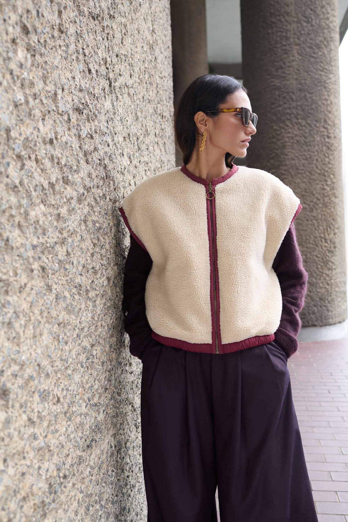 BY-BAR BY-BAR GIO SLEEVELESS donkerbordeaux