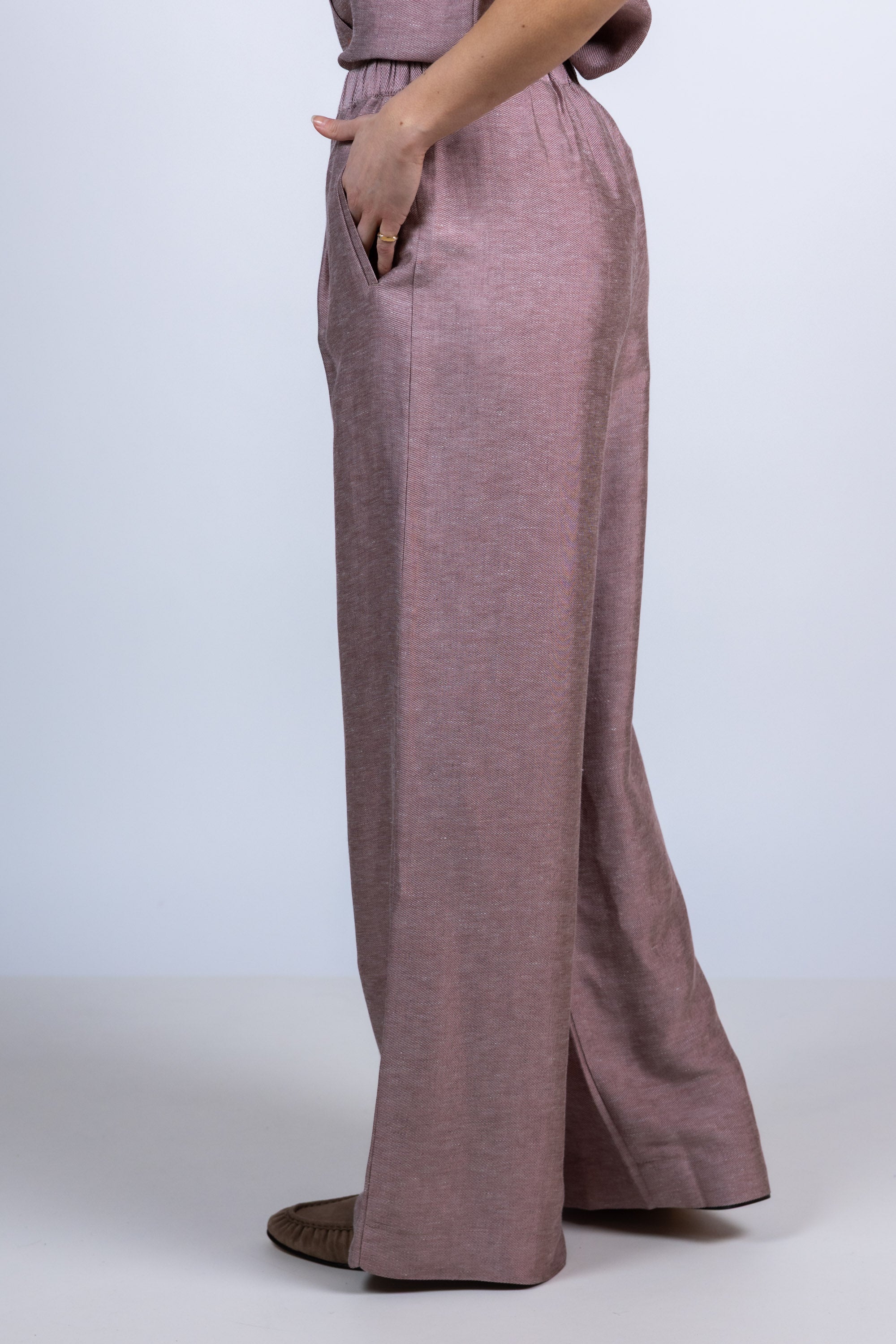 Wijde broek - Mauve/aubergine