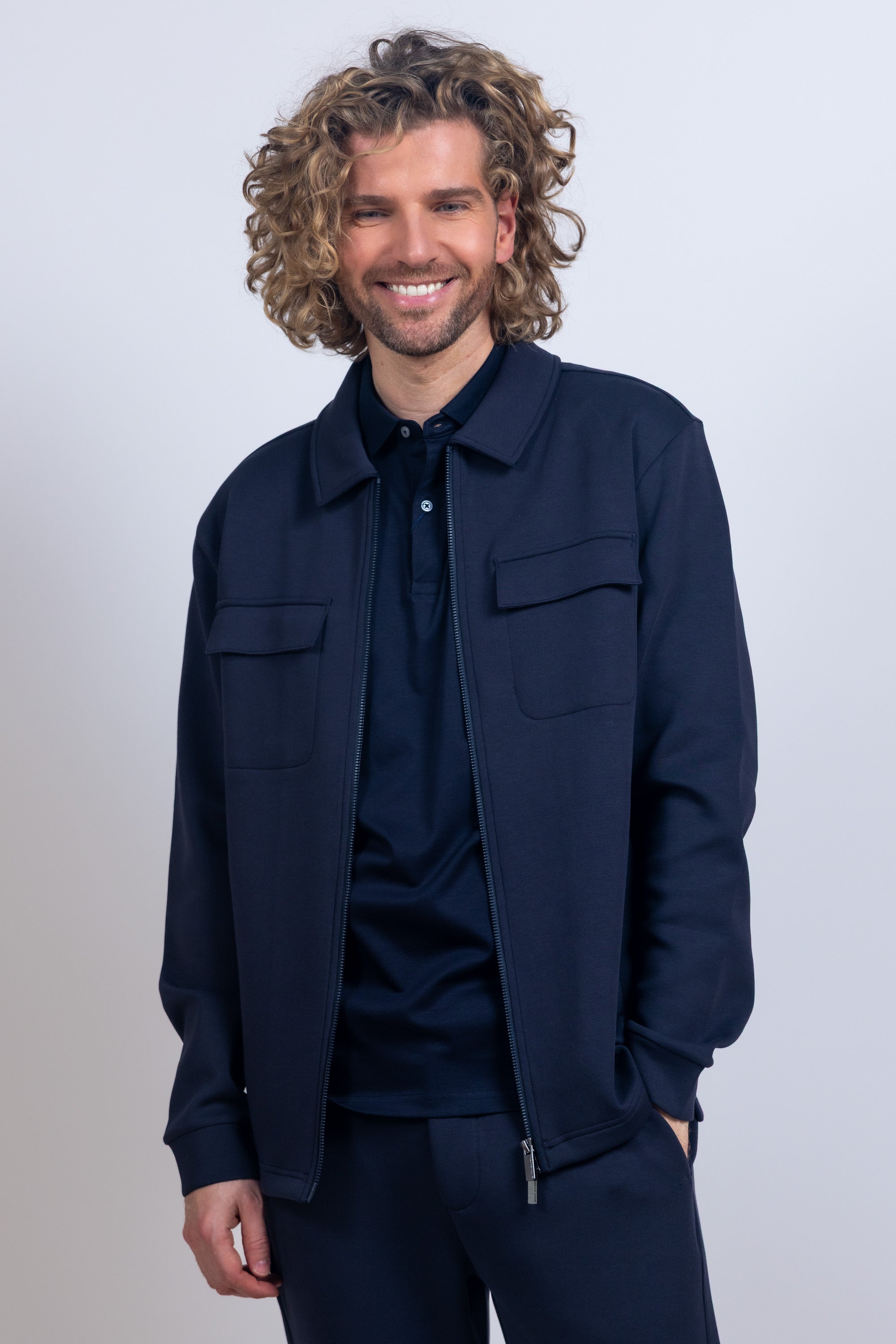 Jasje met zakken - Marine