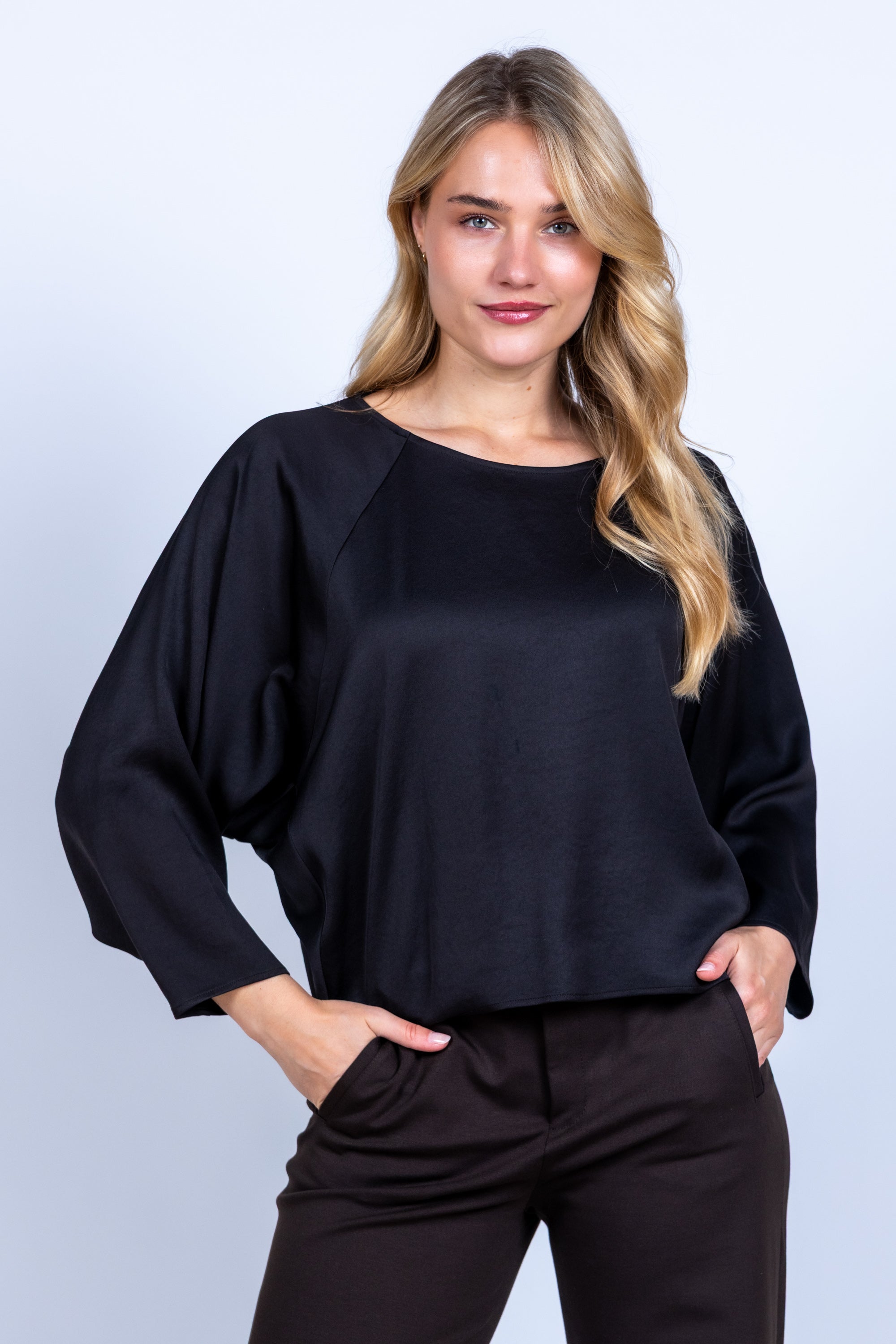 Top met wijde mouwen - Bruin
