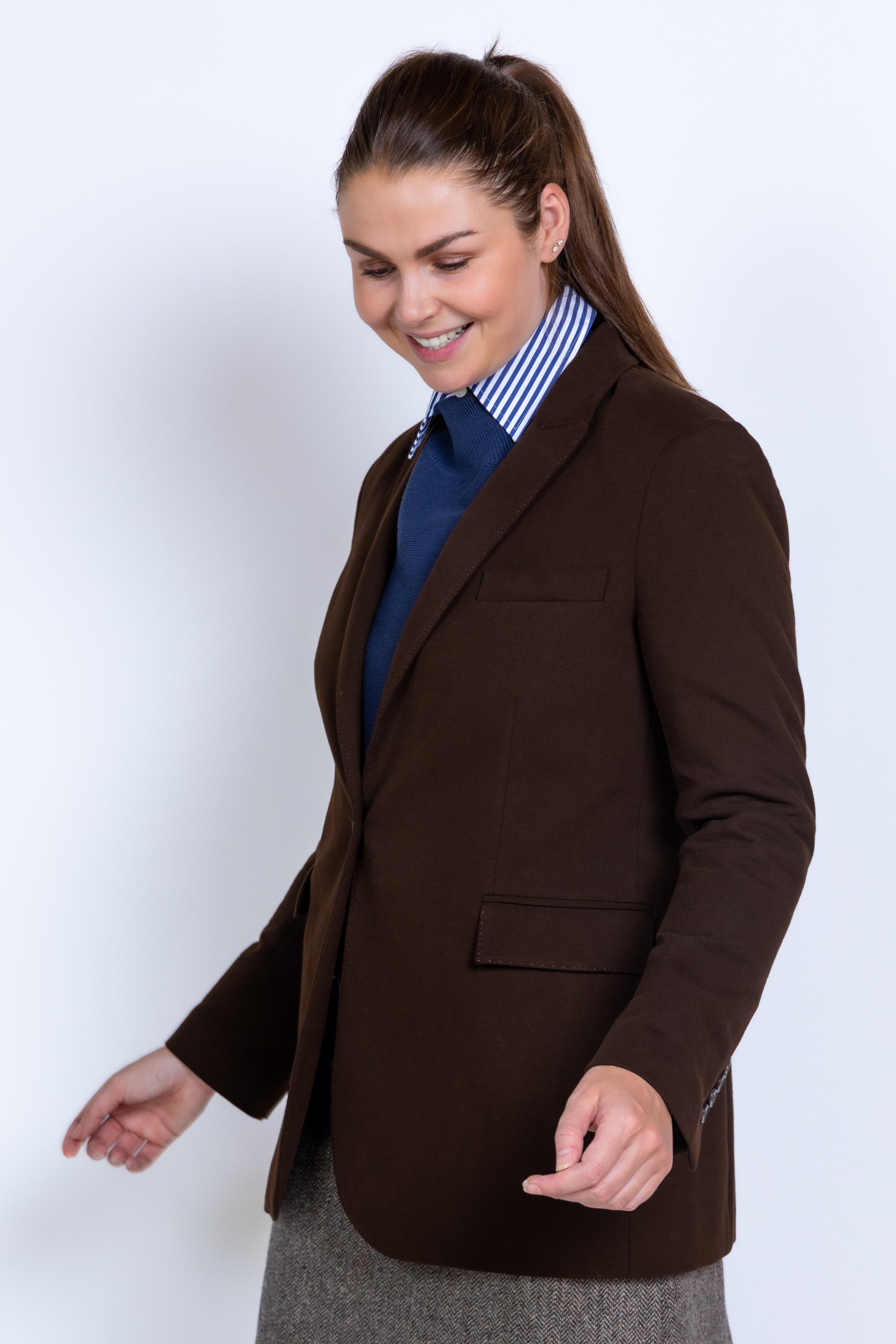 Blazer met knoop - Bruin
