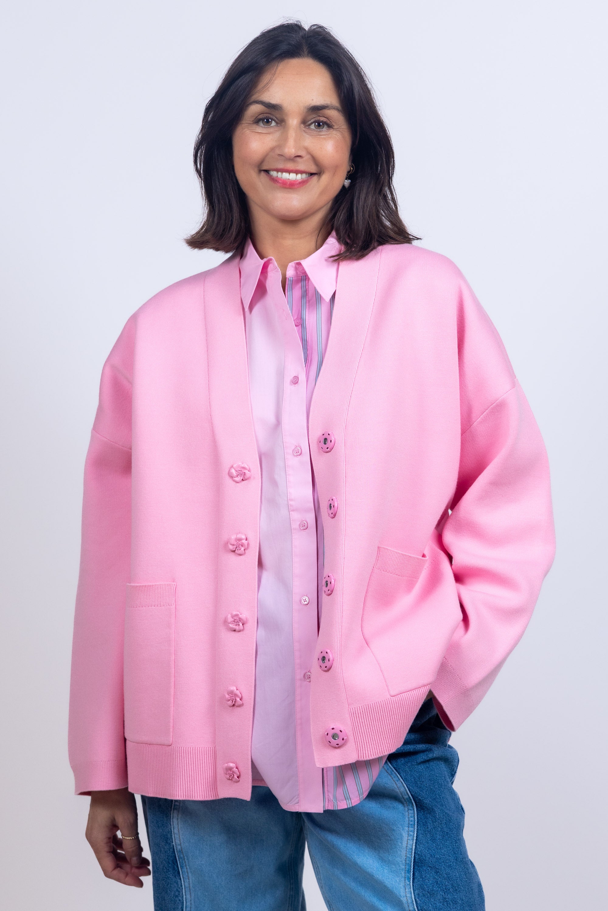 Vest met knopen - Roze