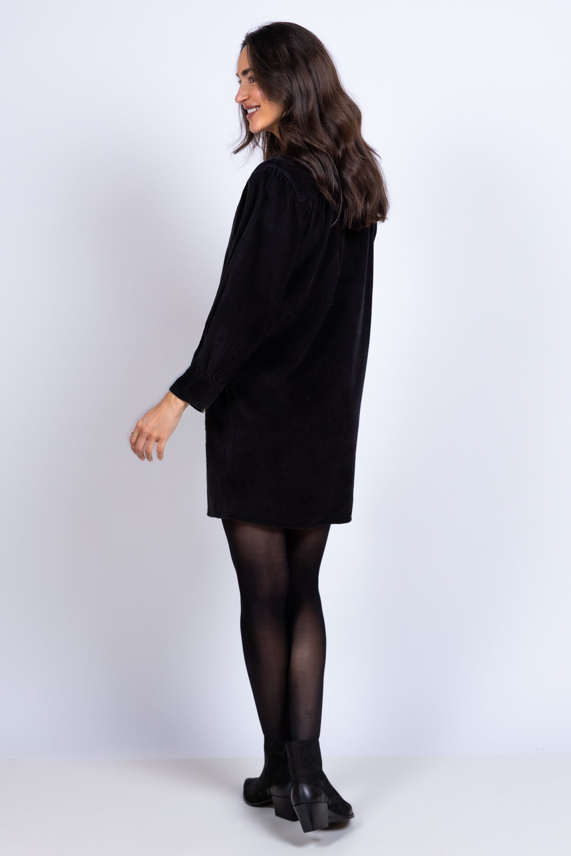 Jurk met lange mouwen - Nearly black