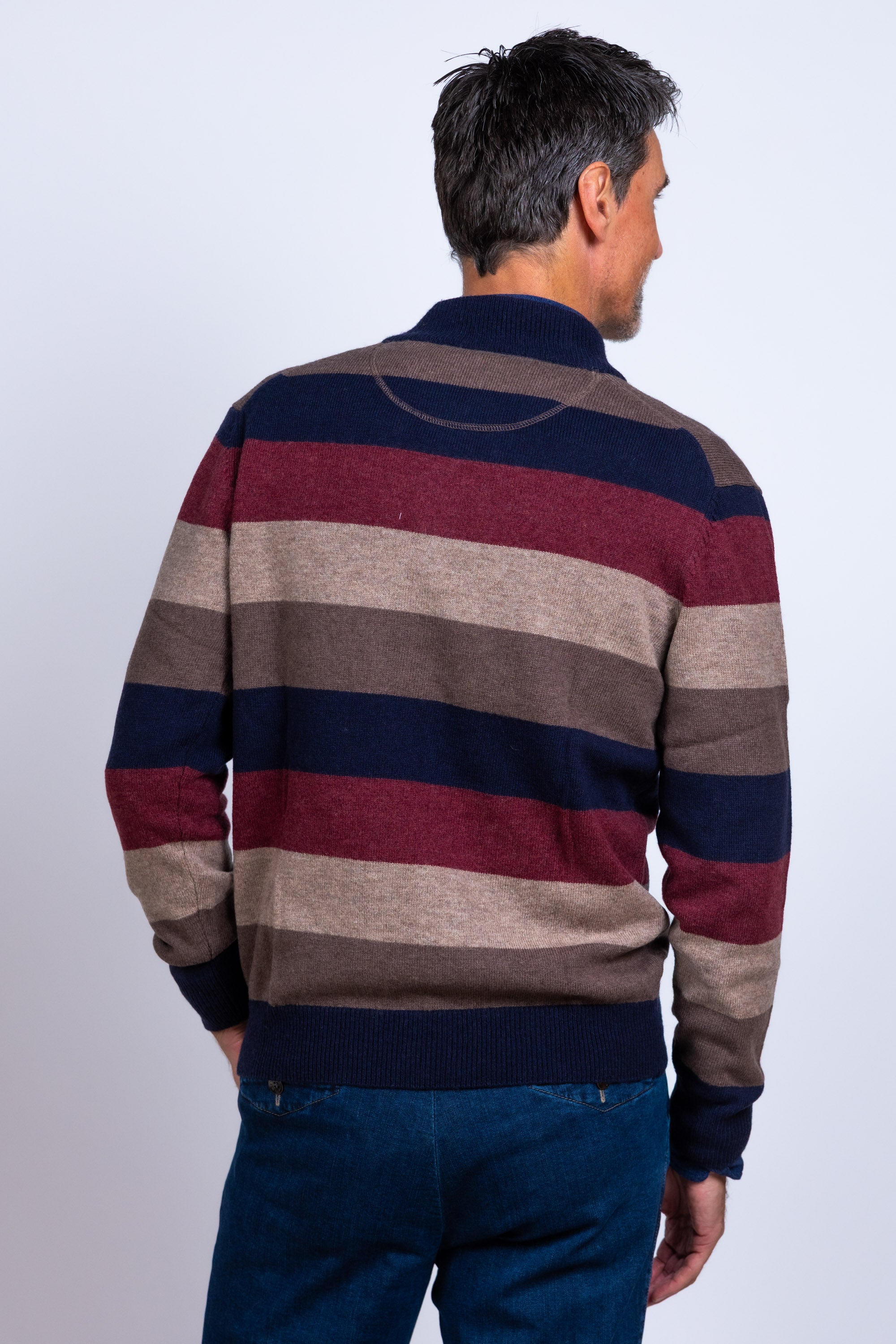 Trui met strepen - Mauve/aubergine