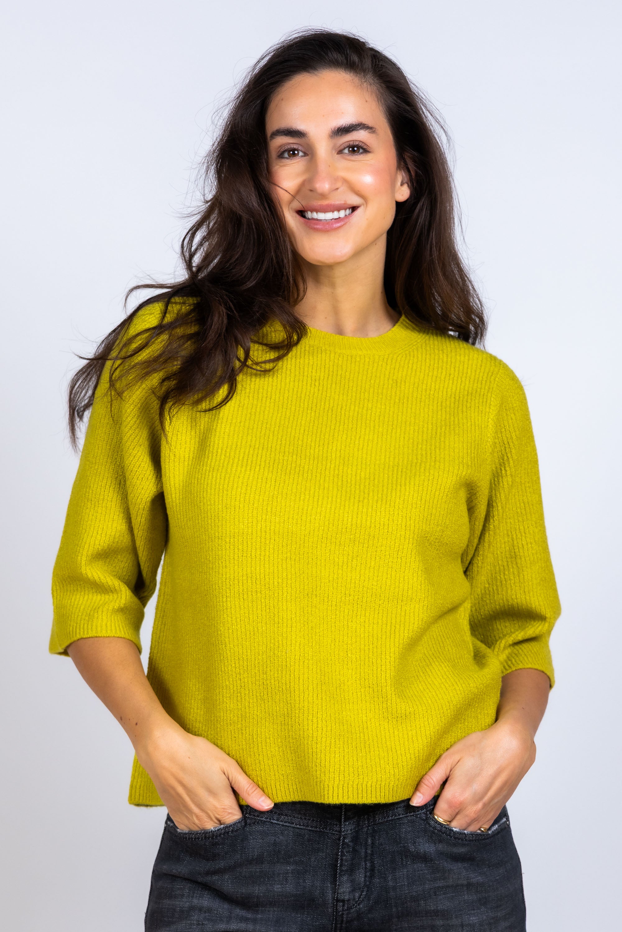Trui met driekwart mouw - Lime