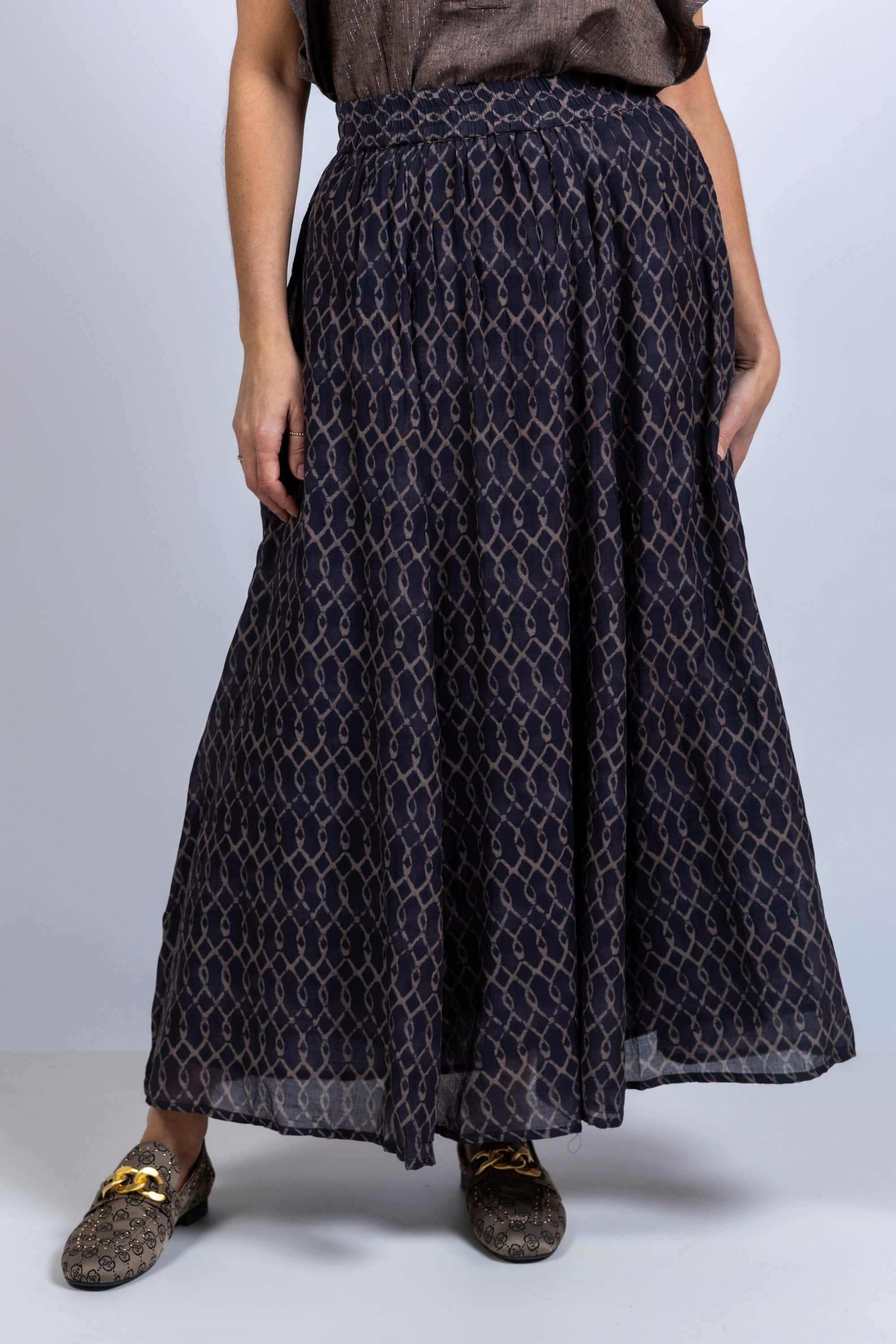 Maxi rok met print - Nearly black