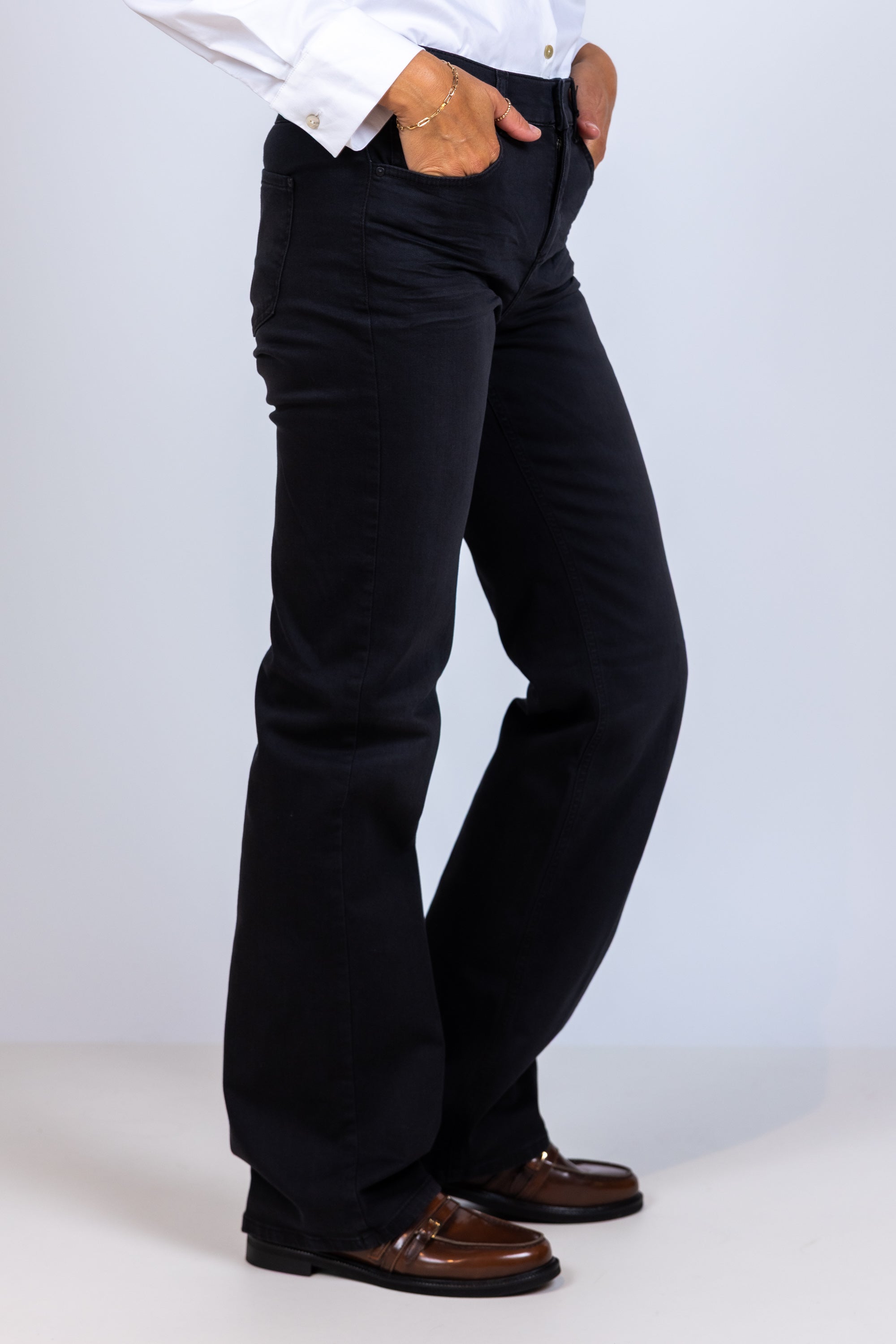 Jeans met rechte pijpen - Black denim