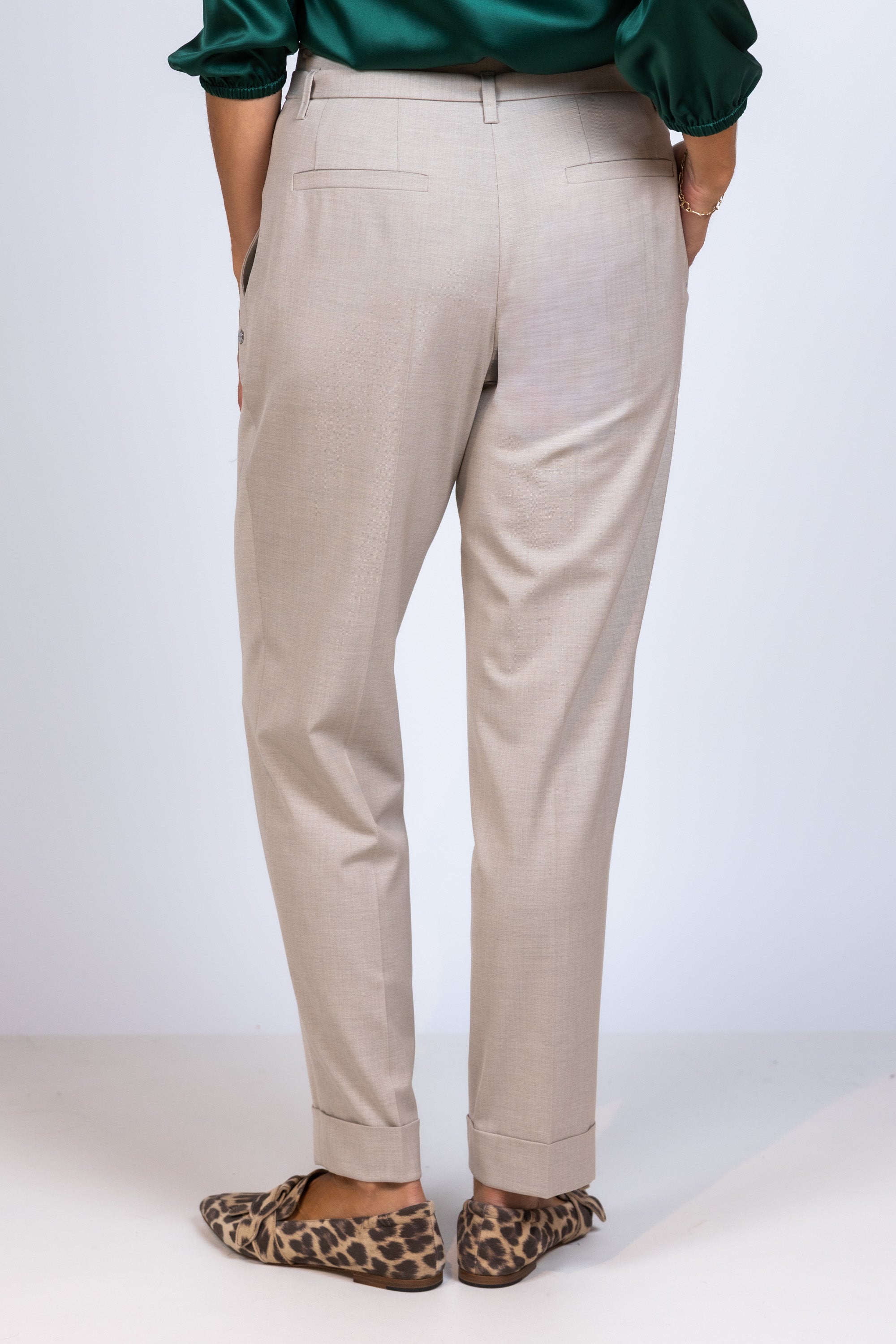 Broek met ceintuur - Beige