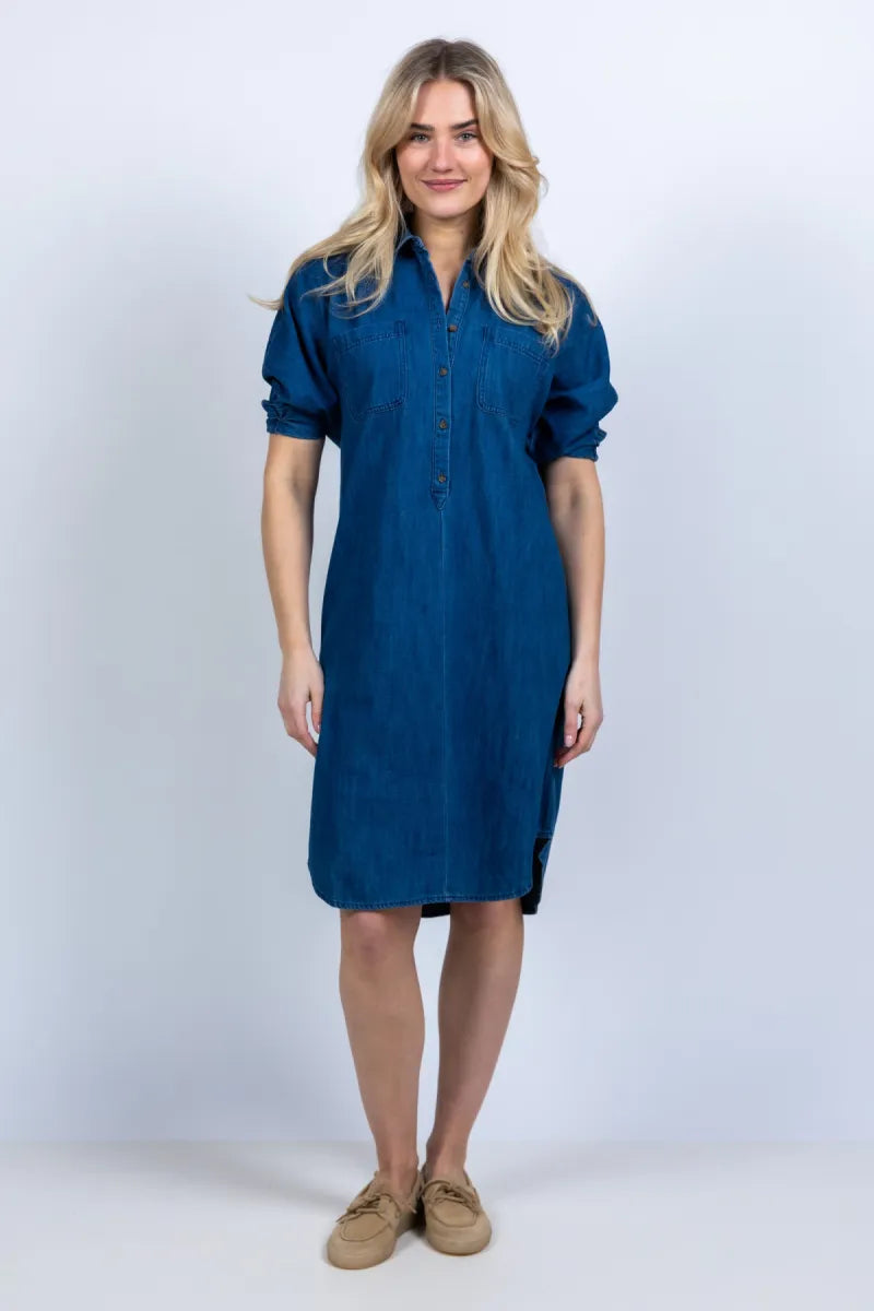 REPEAT REPEAT 600739 Jurk met ceintuur - Jeans