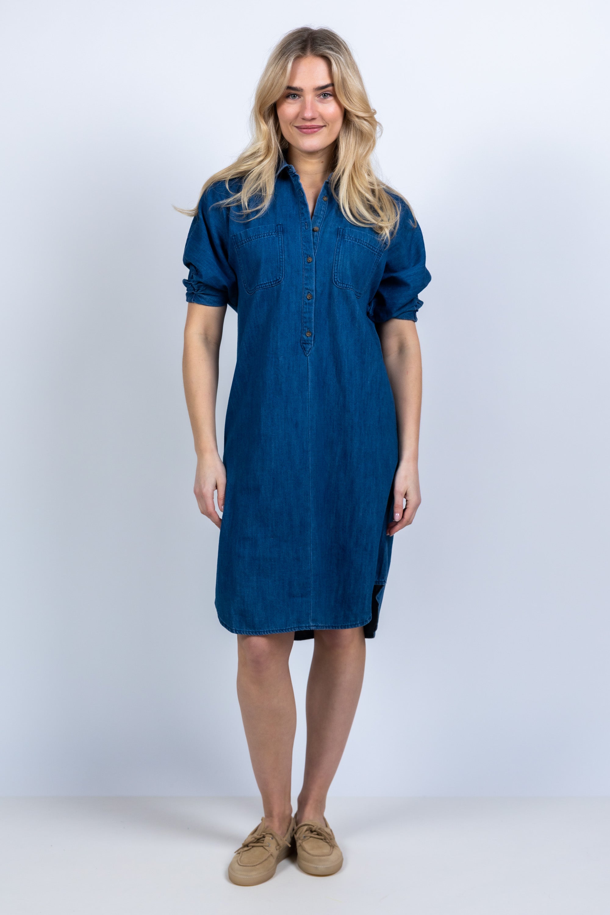 Jurk met ceintuur - Jeans