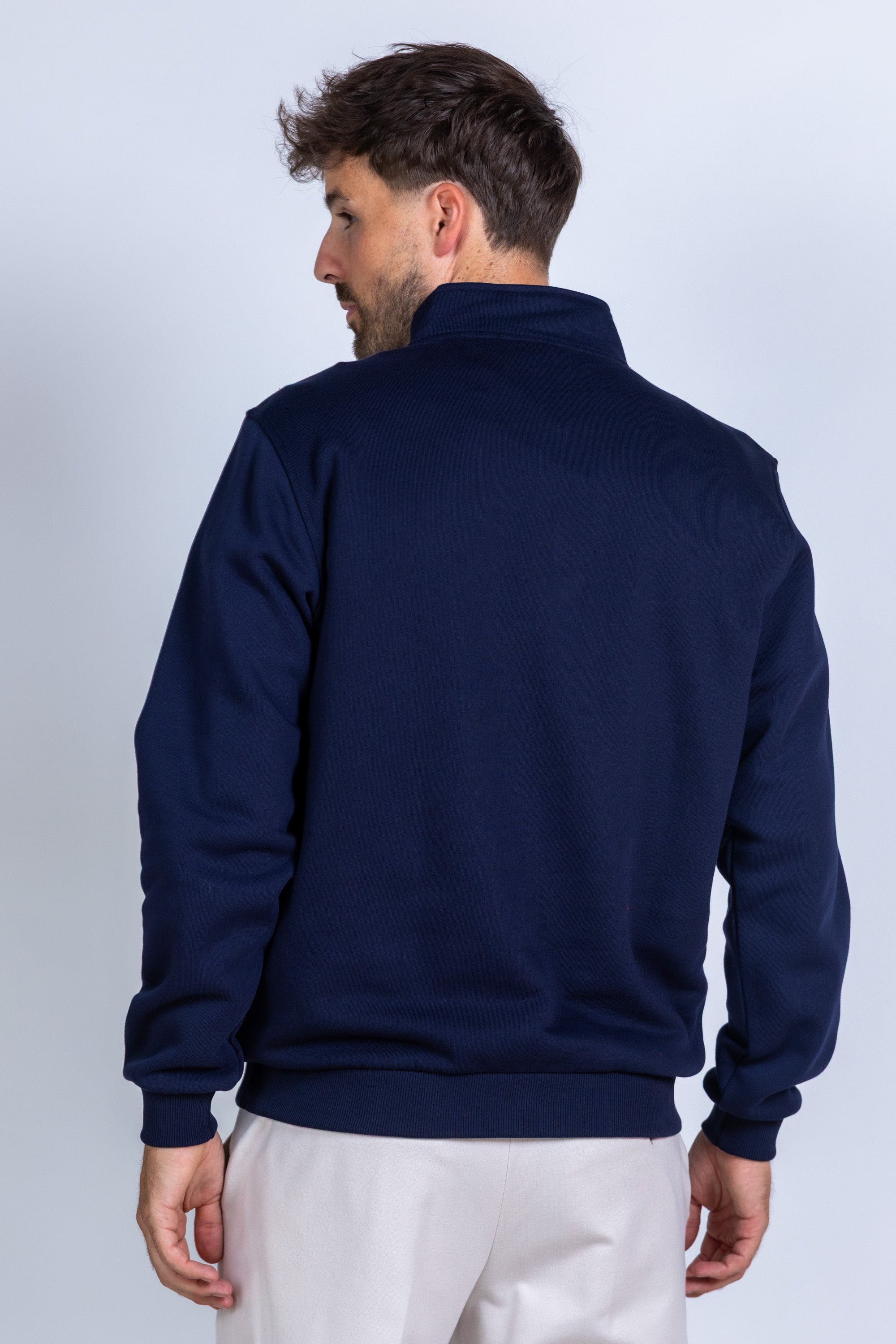 Sweater met rits - Marine