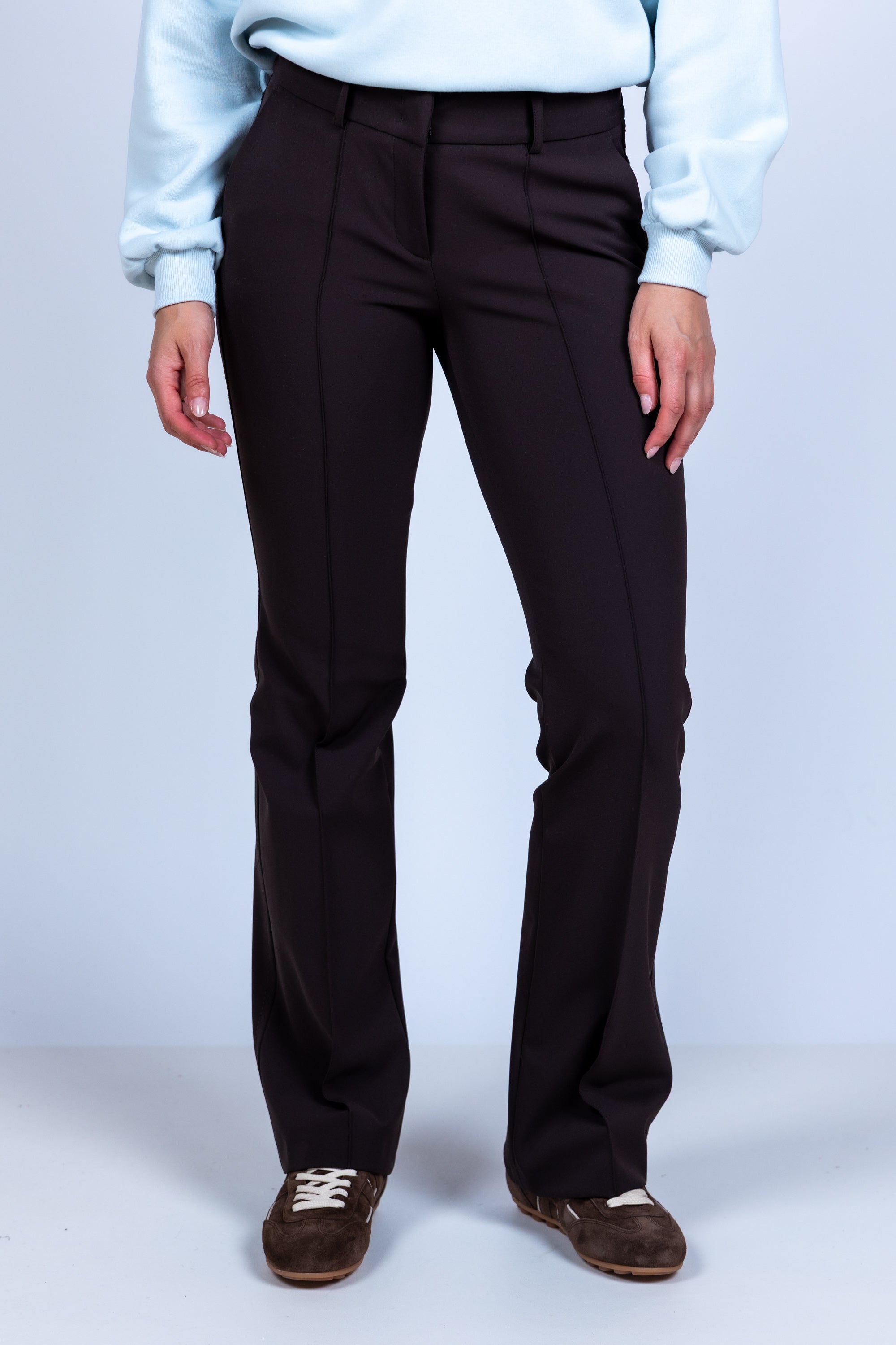 Broek met rechte pijpen - Bruin