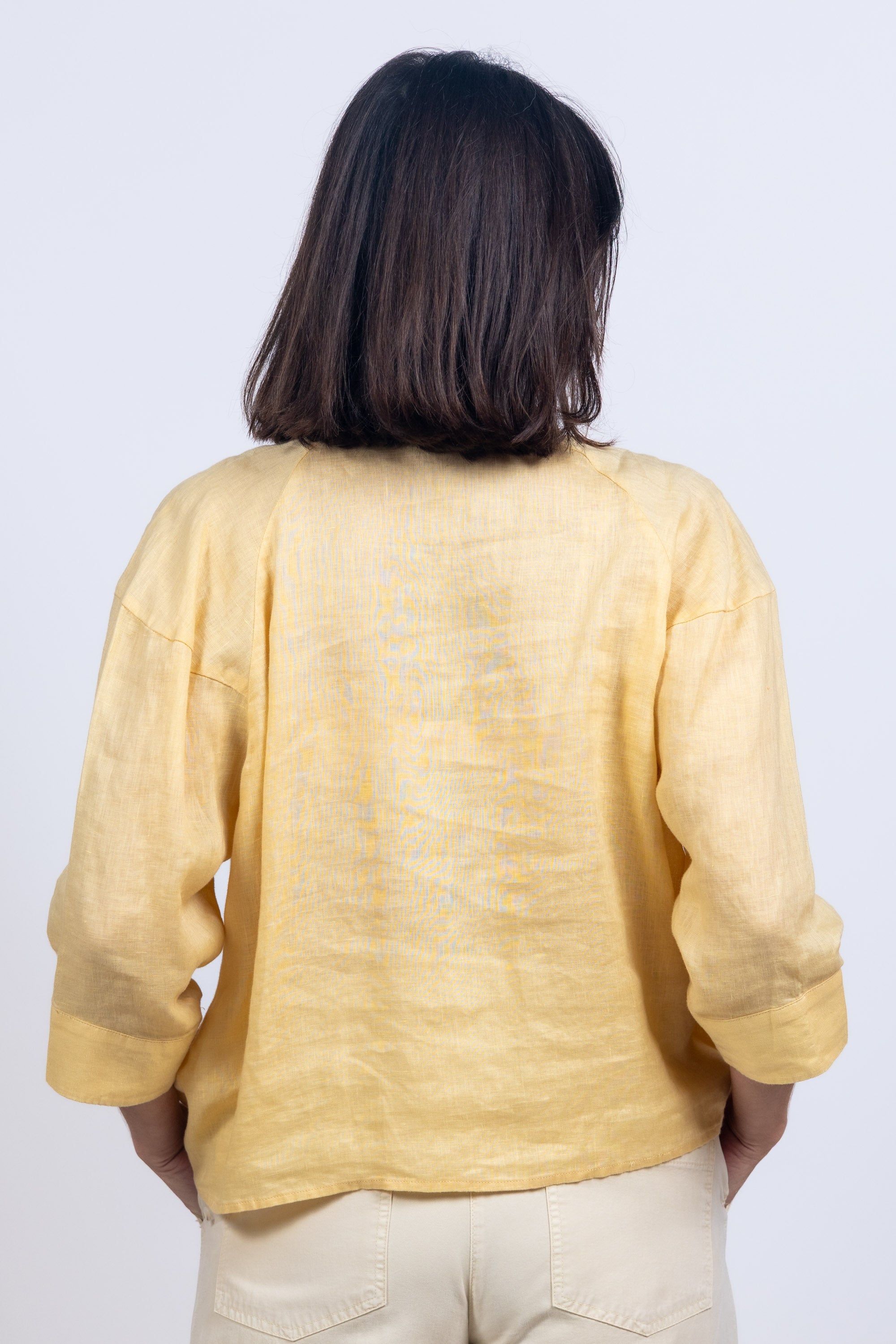 Blouse met knopen - Geel