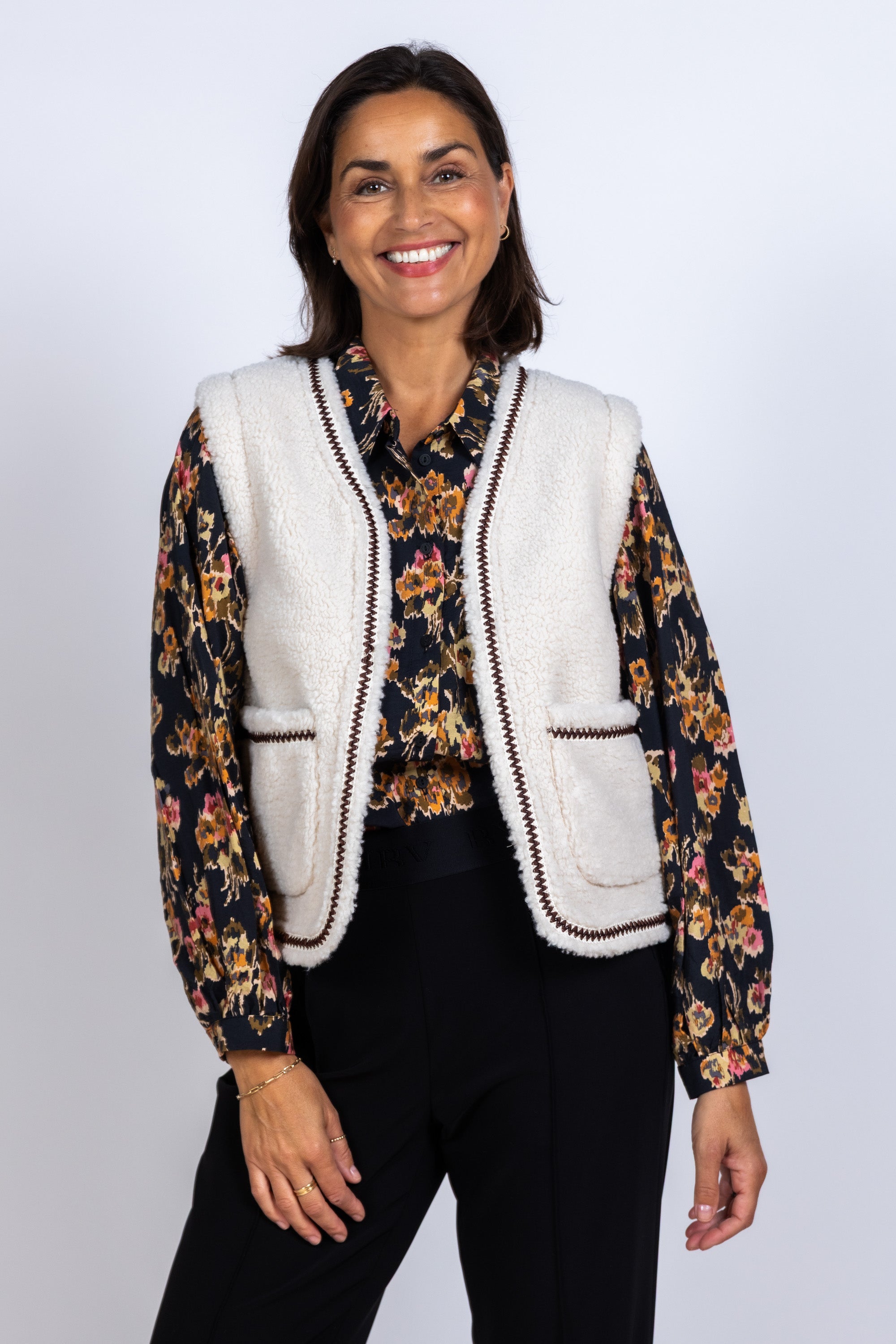 Gilet met zakken - Ecru