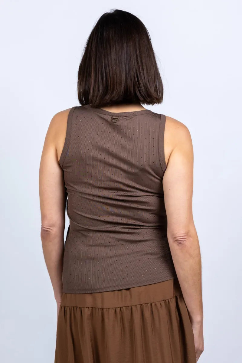 MARELLA MARELLA ORATA BLING Top met strass steentjes - Bruin