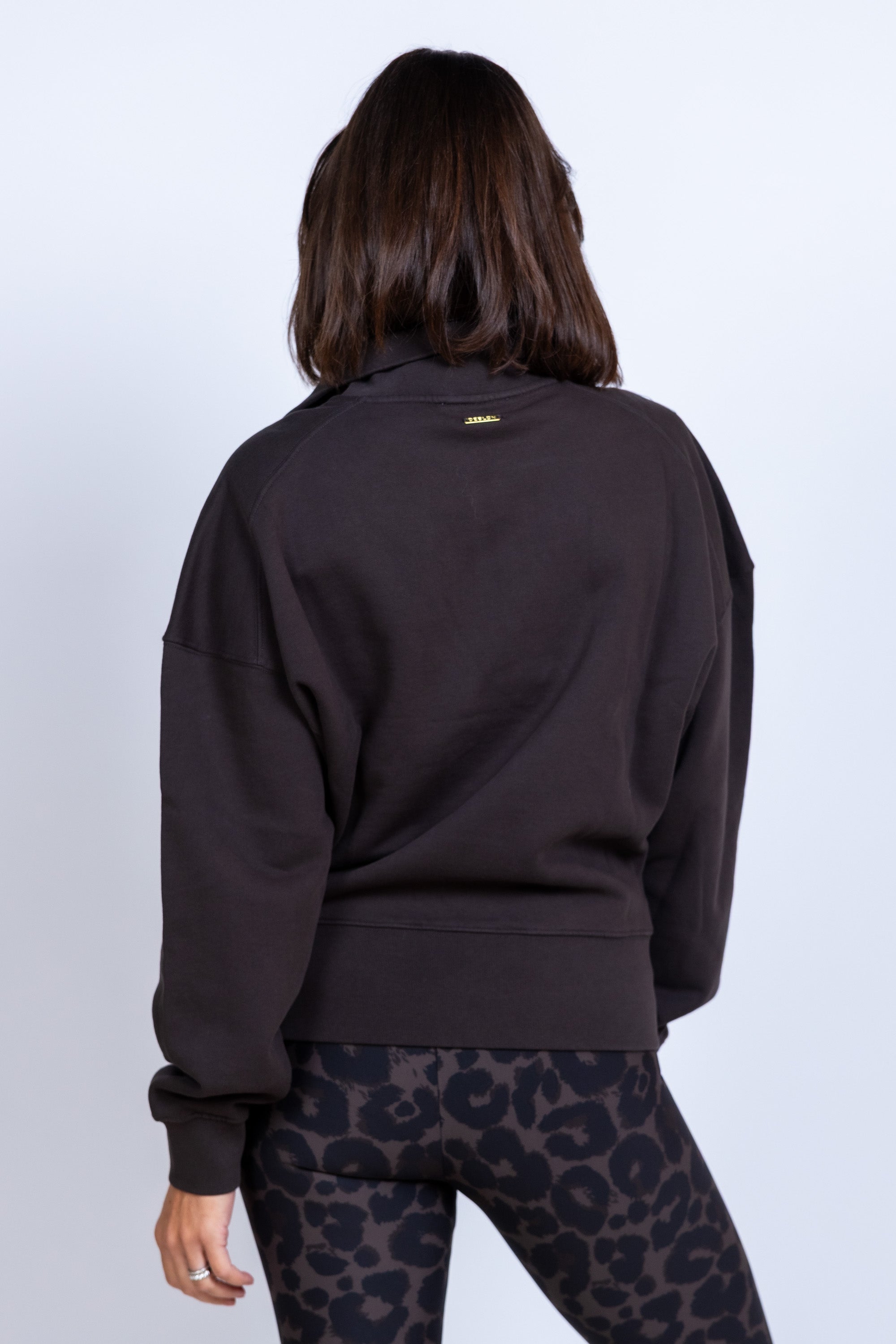 Trui met halve rits - Khaki