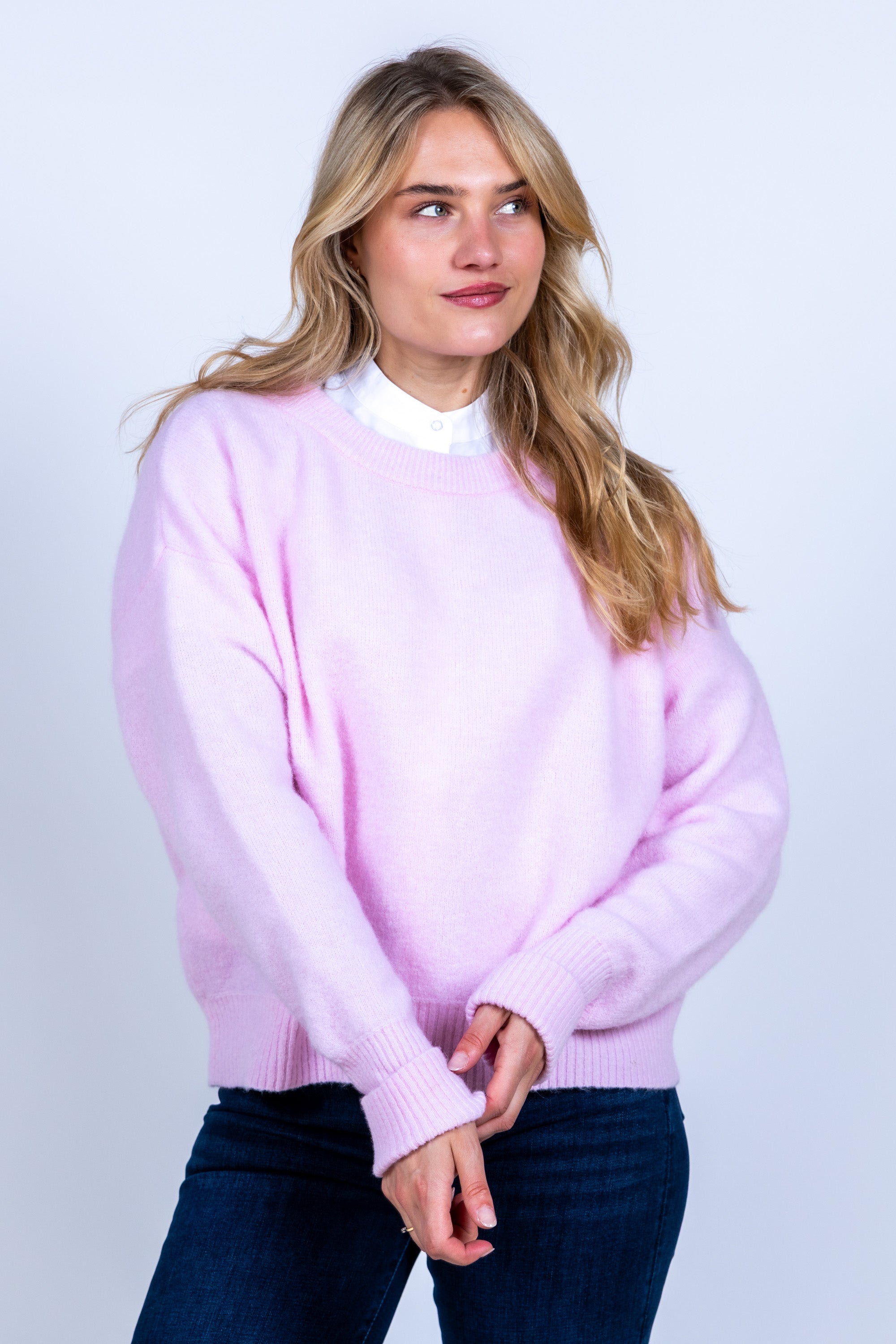 Trui met ronde hals - Roze