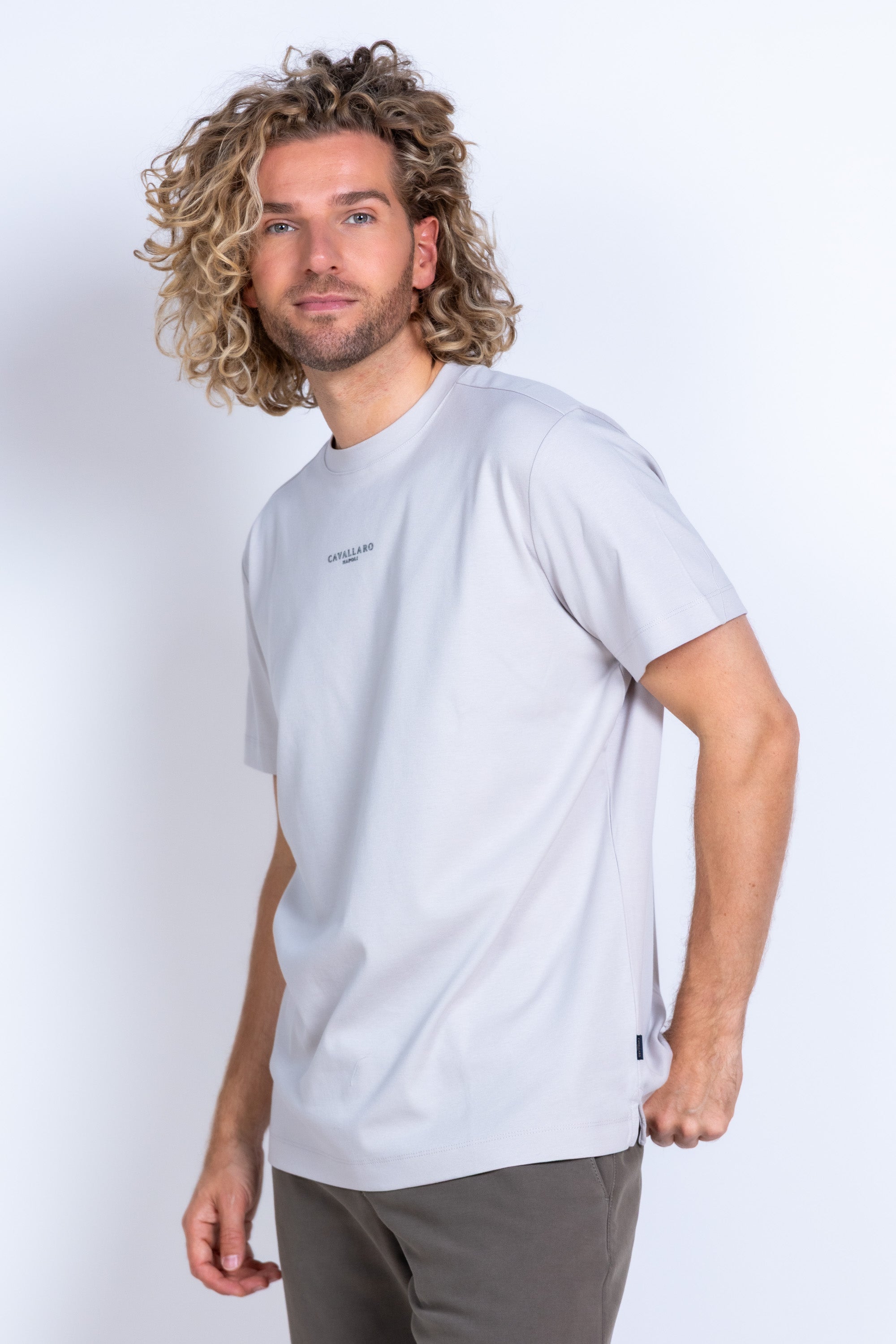 T-shirt met logo - Champagne
