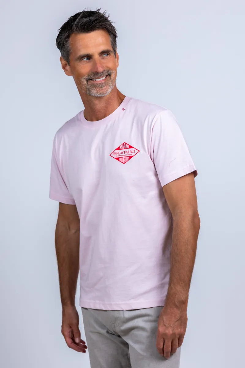 REPLAY H REPLAY H M33440002660 T-shirt met print - Pink/cyclaam