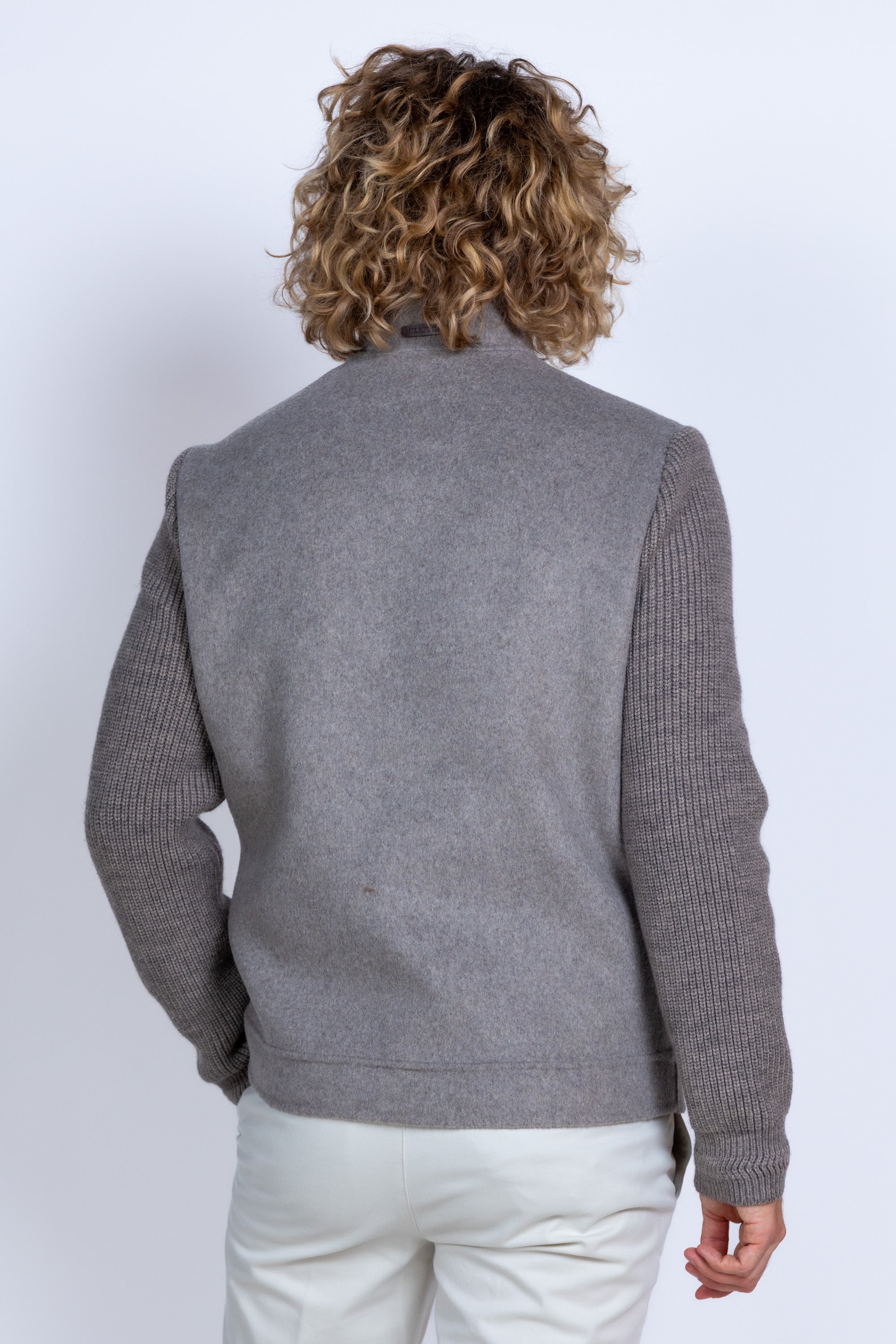 Jasje met gebreide mouwen - Taupe