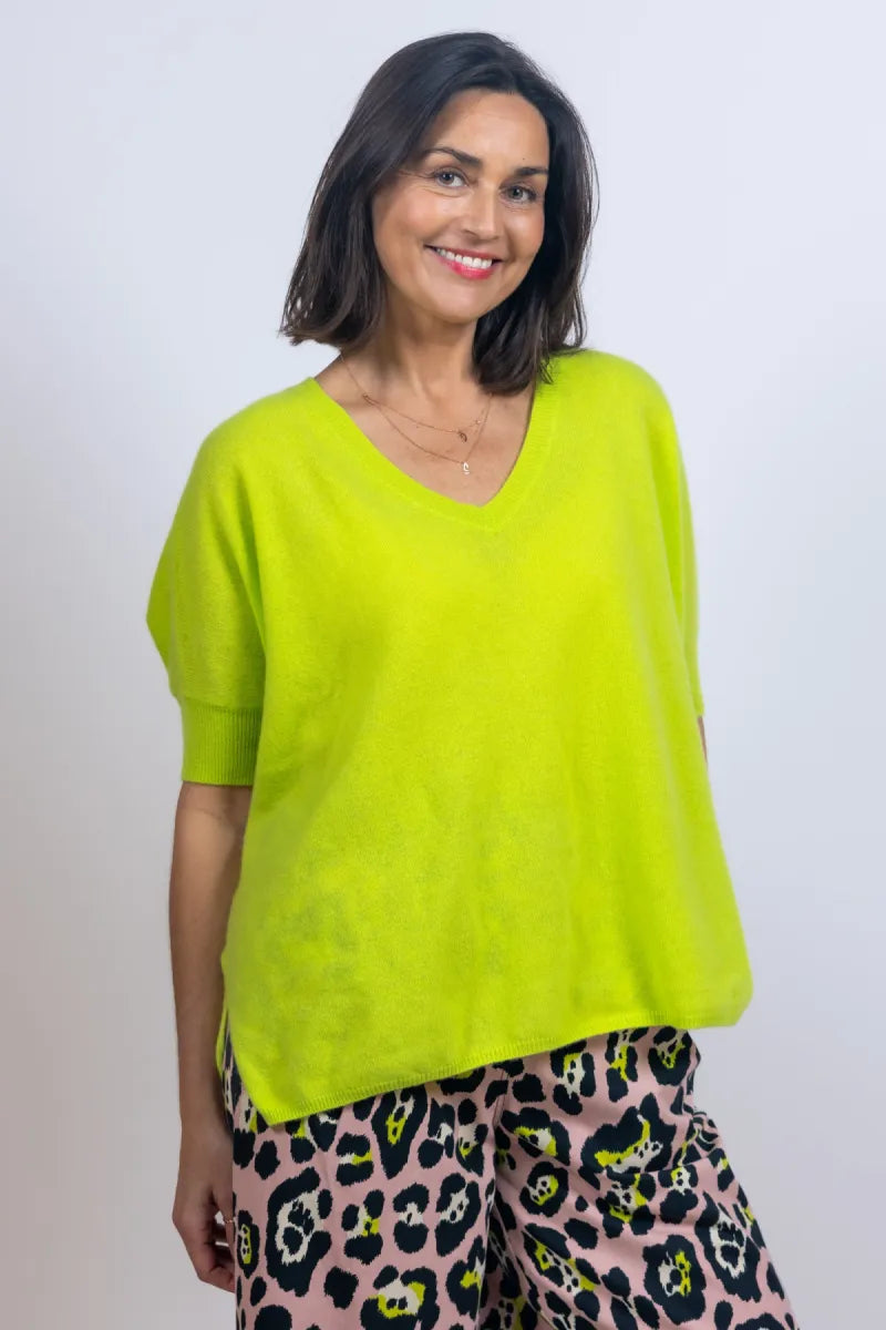 ABSOLUT CASHMERE ABSOLUT CASHMERE KATE Trui met V-hals - Lime