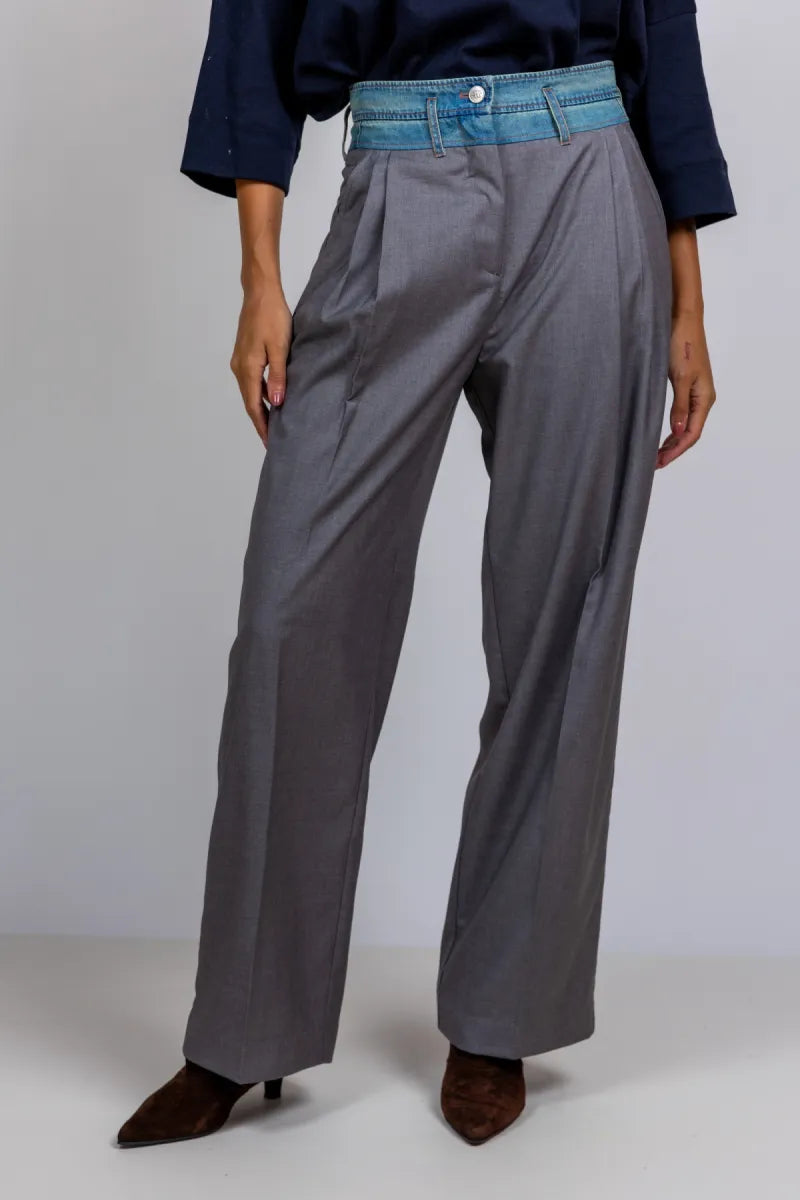 MUNTHE MUNTHE NORMAY MUNTHE NORMAY Wijde pantalon - Lichtgrijs