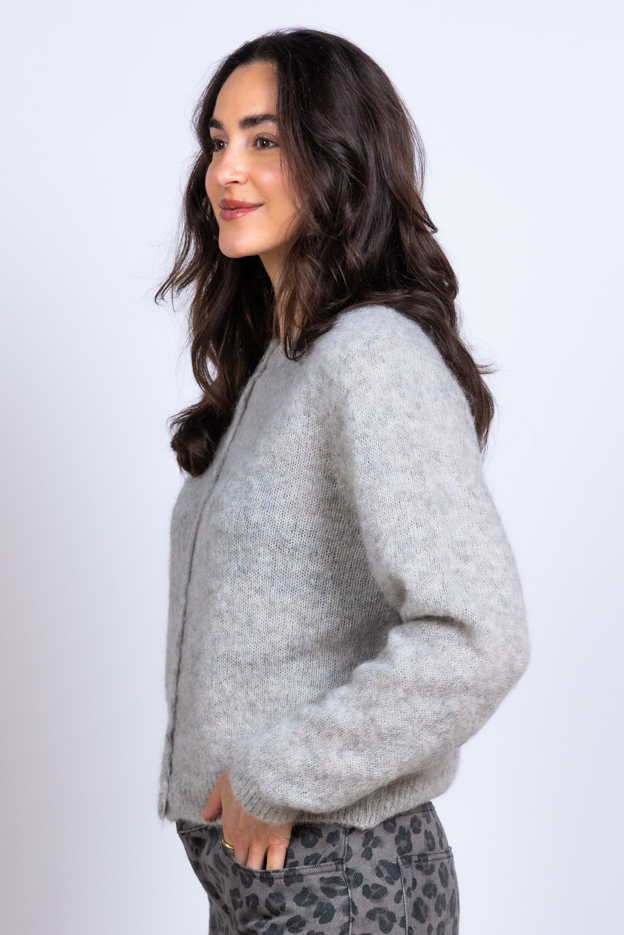 Vest met knopen - Lichtgrijs