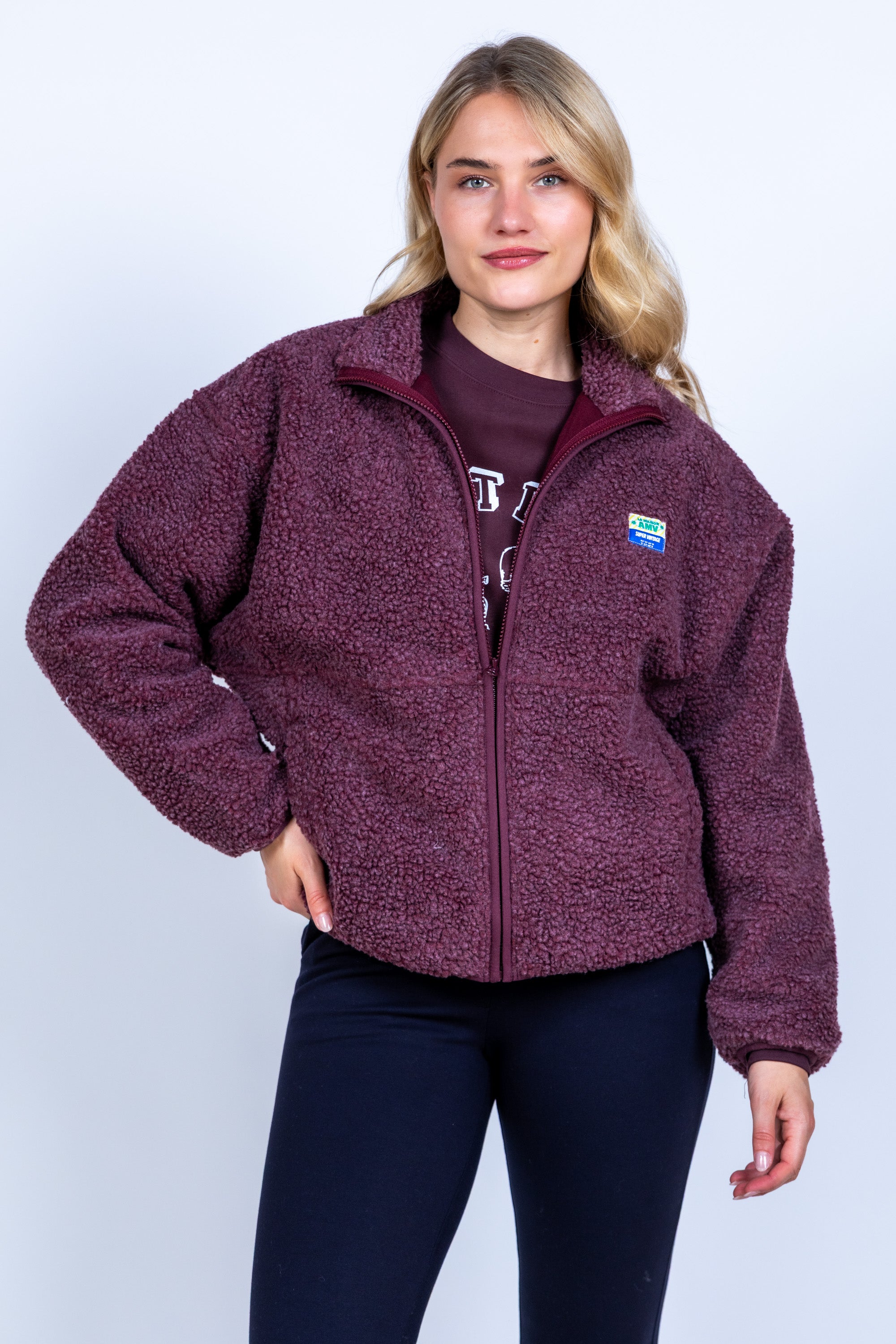 Vest met rits - Donkerbordeaux