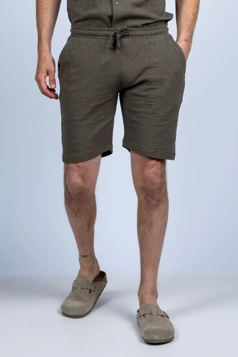 BUTCHER OF BLUE BUTCHER OF BLUE M2611075 Short met elastische taille - Bronsgroen