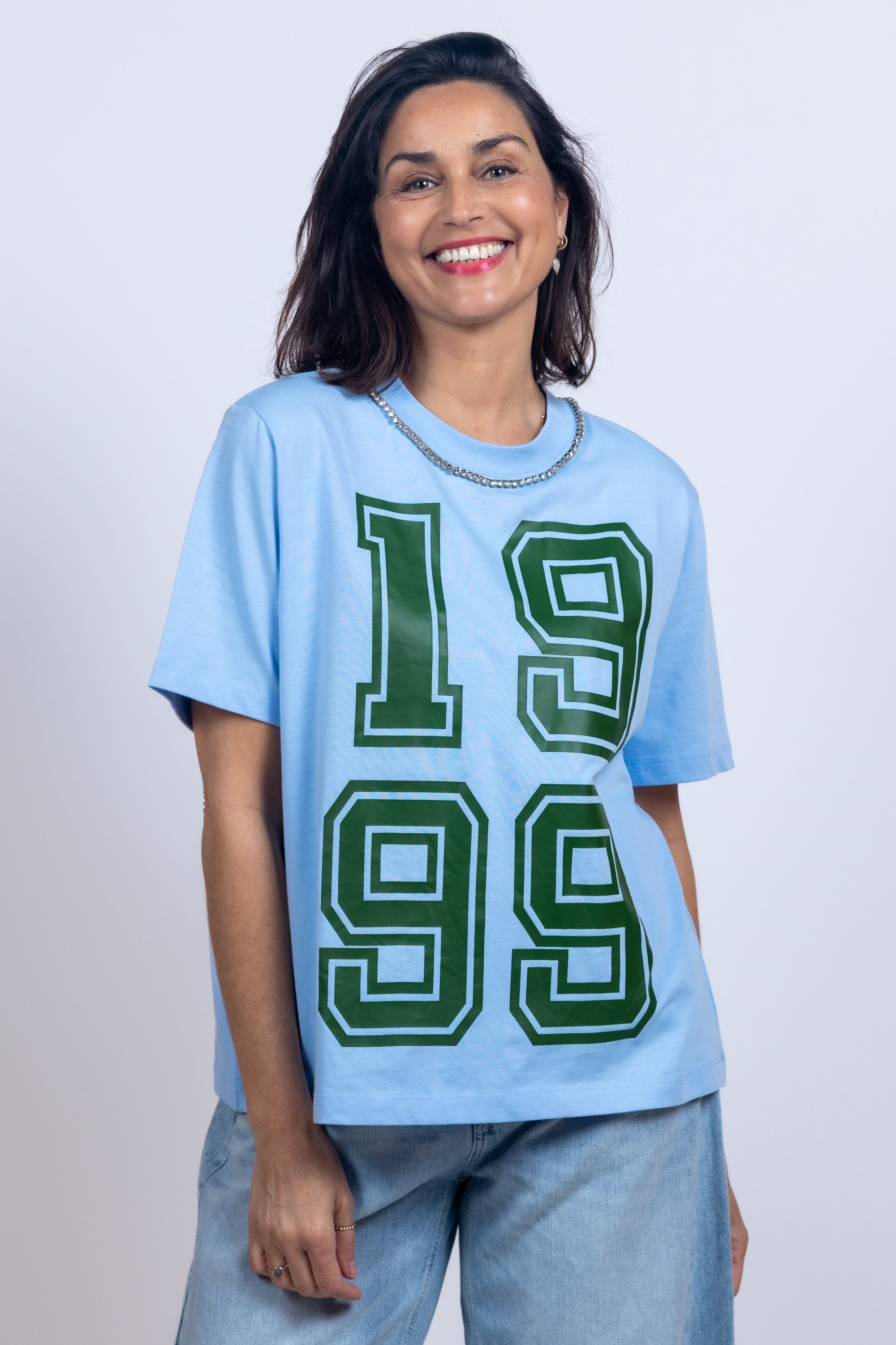 T-shirt met print - Bleu