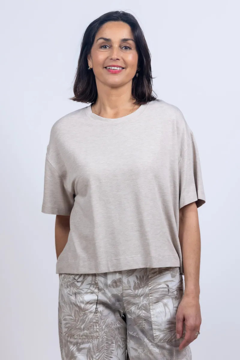 MAJESTIC MAJESTIC M003-FSW133 T-shirt met korte mouwen - Beige