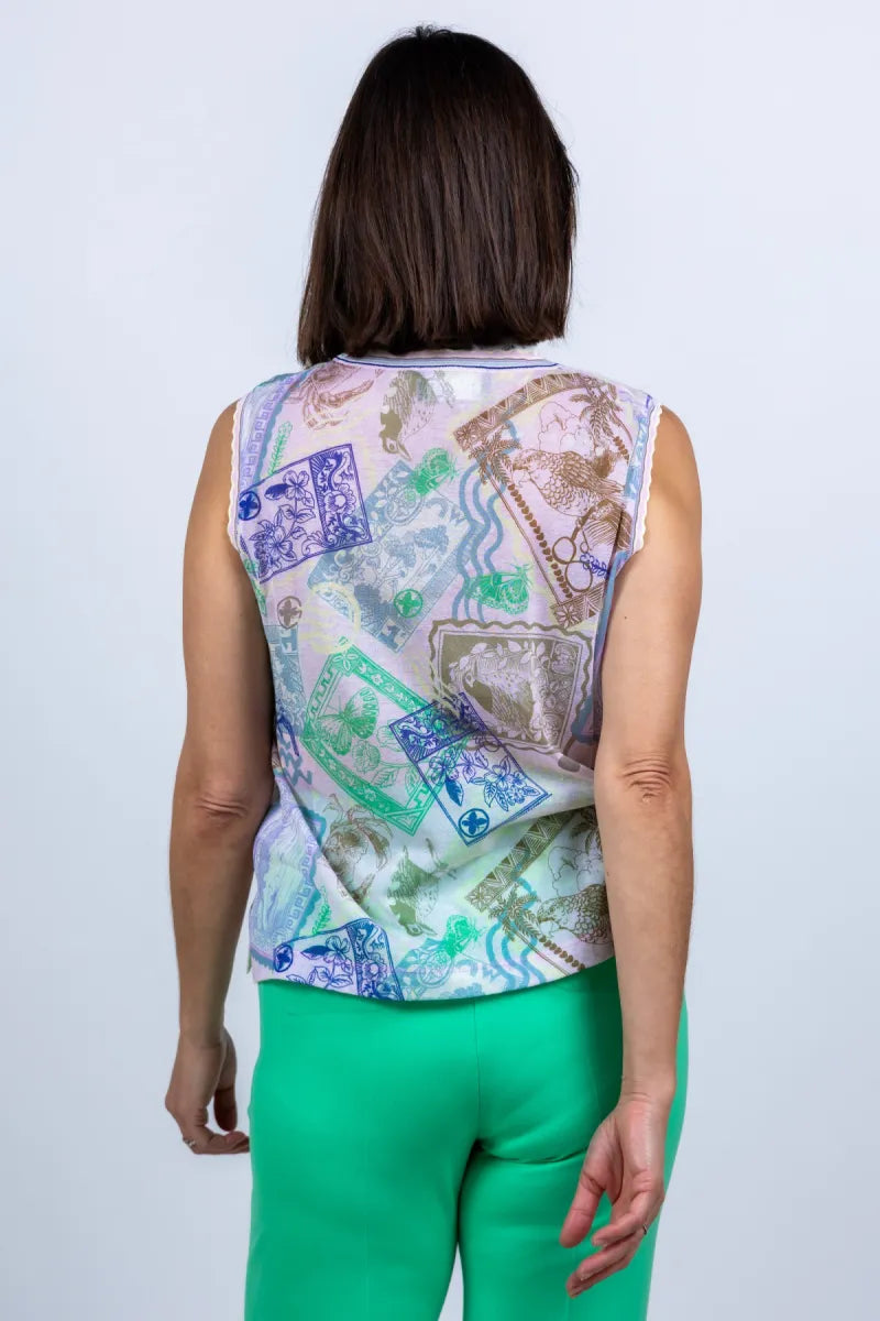 MARCCAIN COLLECTIE MARCCAIN COLLECTIE AC.61.07 M16 MARCCAIN COLLECTIE AC.61.07 M16 Top met print - Roze