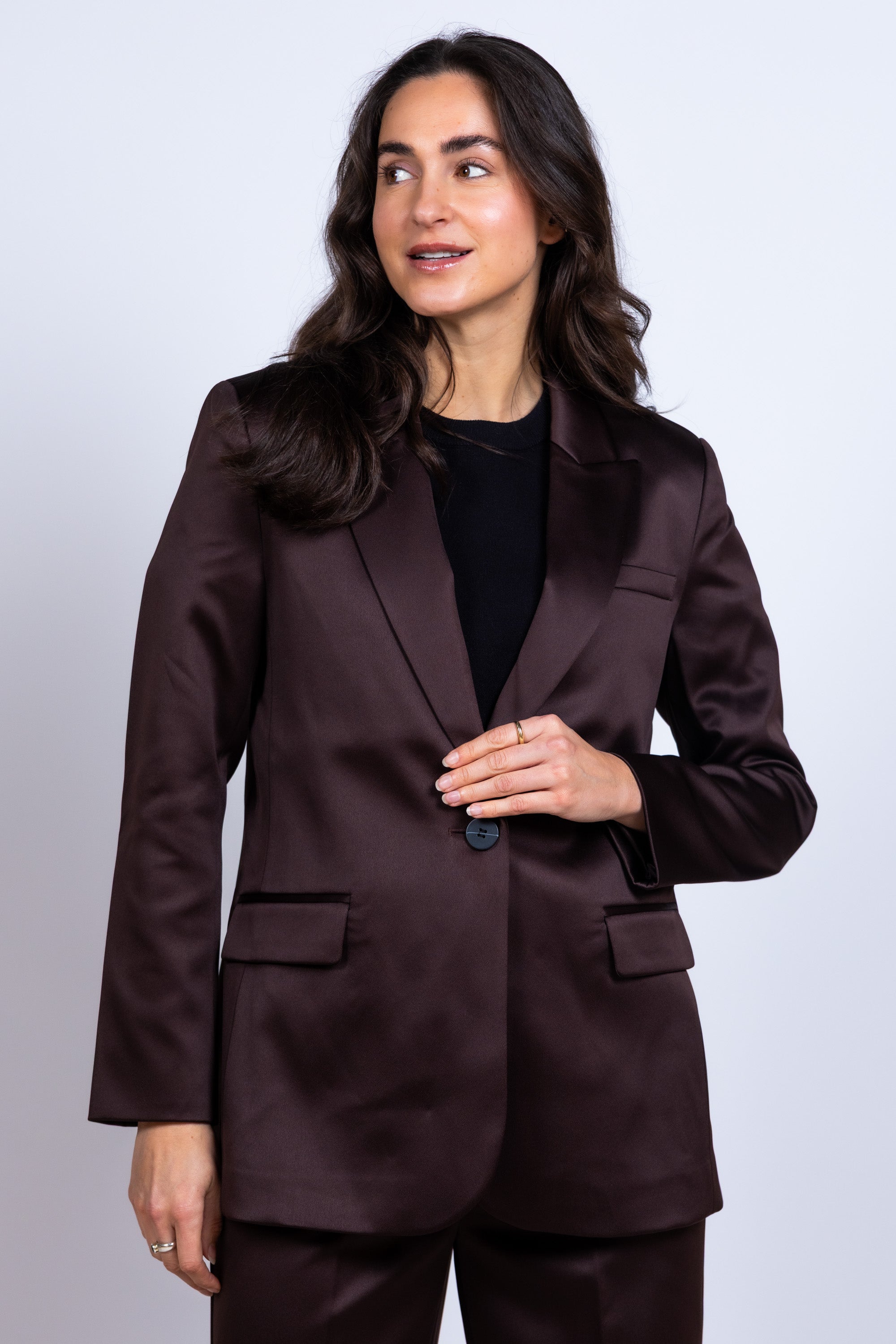 Blazer met knoop - Bruin