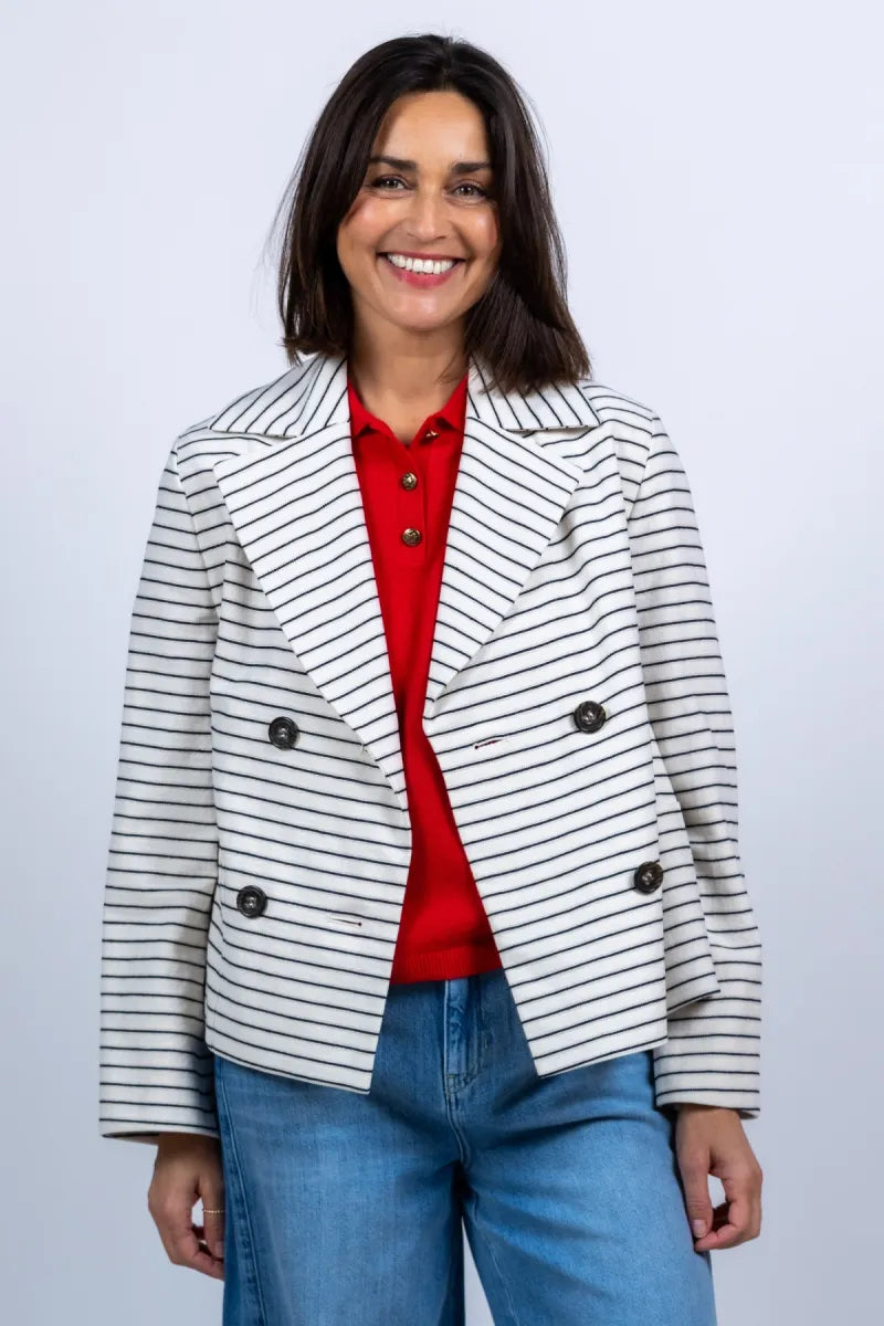 LUISA CERANO LUISA CERANO 438060-3820 Jasje met strepen - Ecru