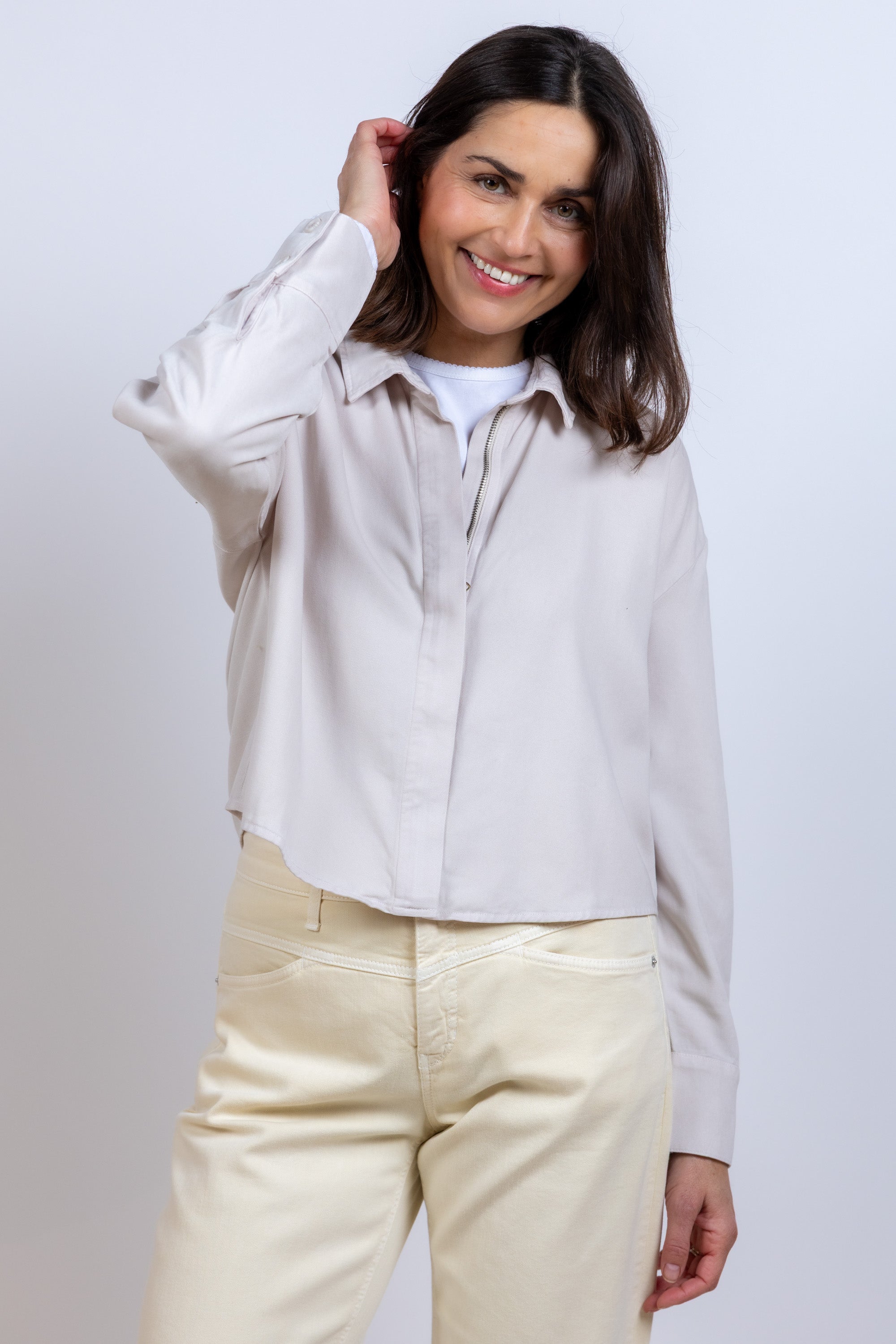 Blouse met rits - Ecru