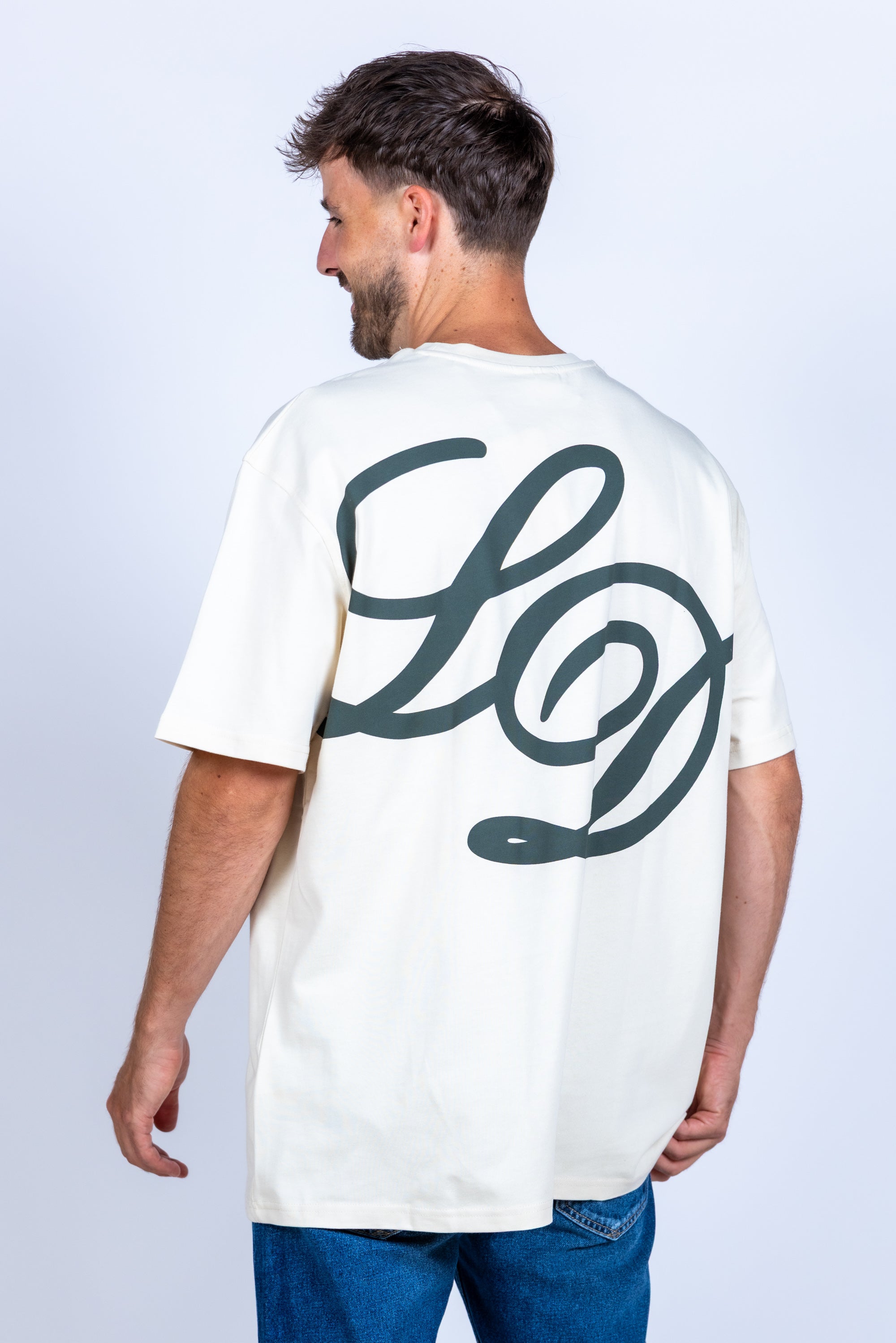 T-shirt met logo - Ecru
